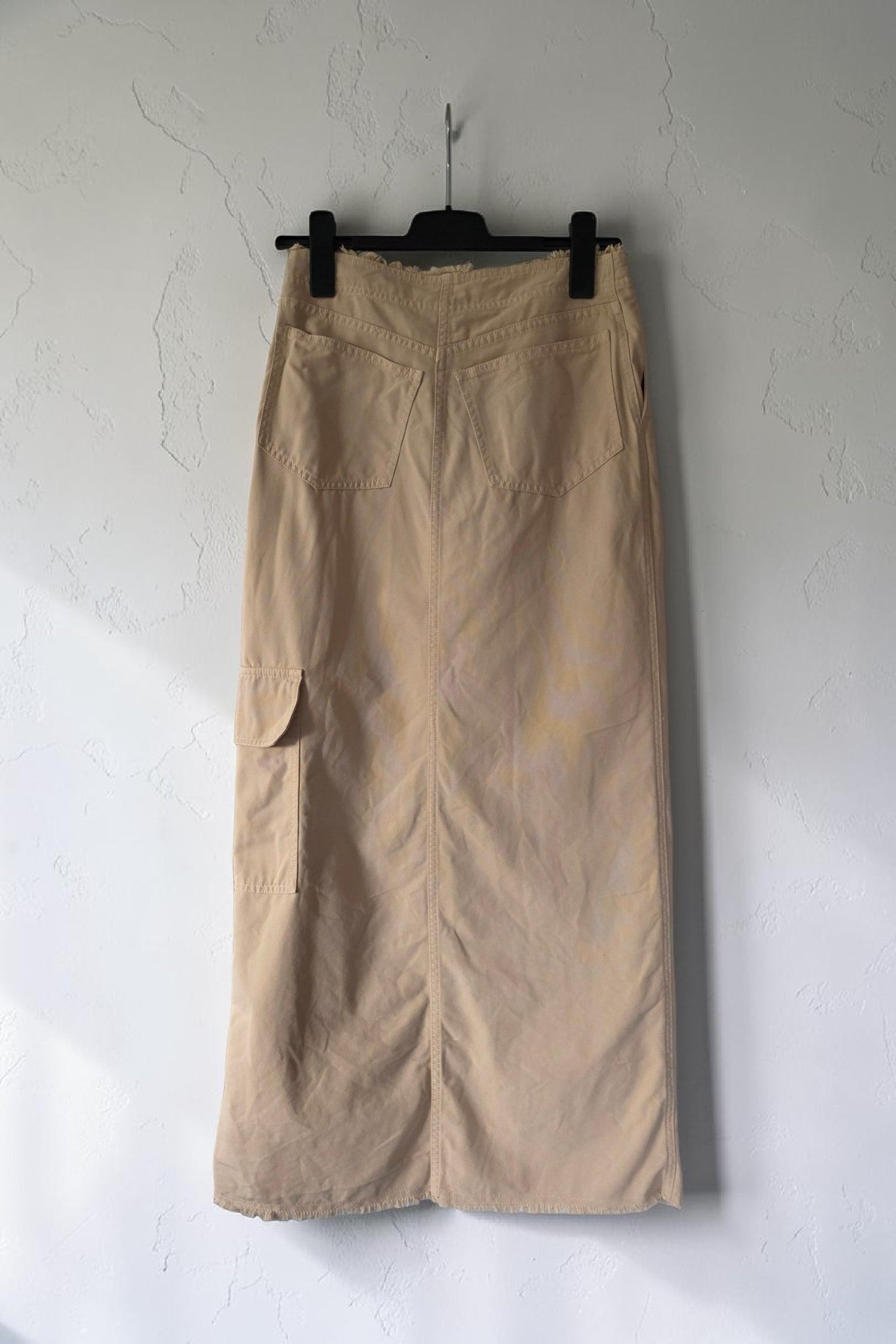 OAS cargo maxi rok beige S 36 designer tweedehands dames designer