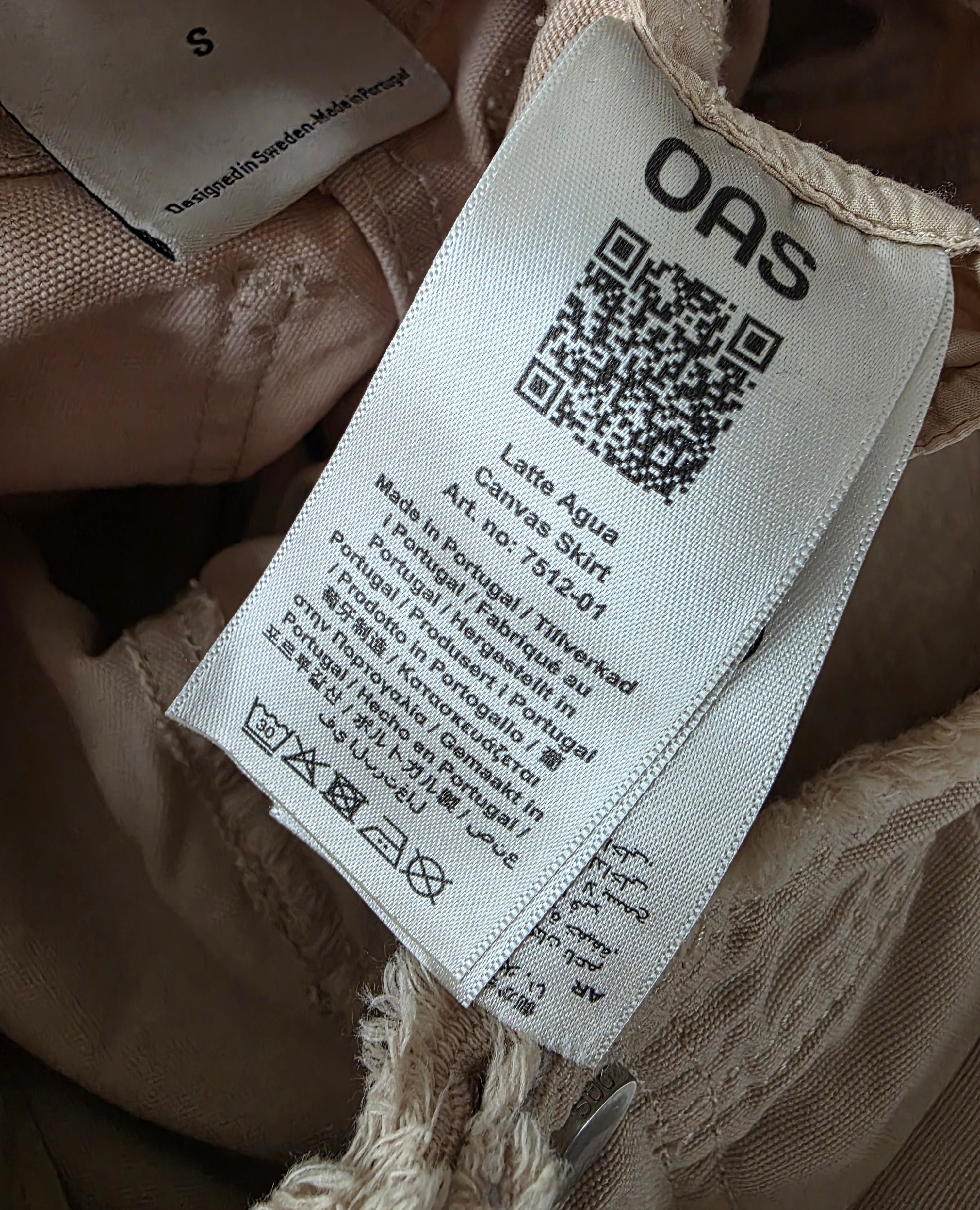OAS cargo maxi rok beige S 36 designer tweedehands dames designer