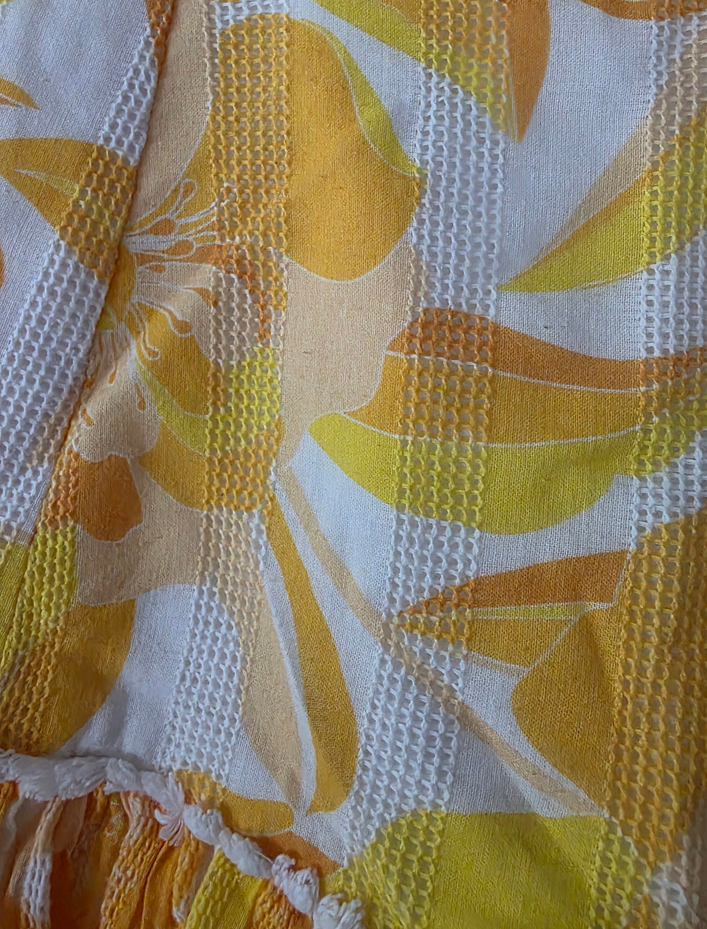 Significant Other floral rok katoen wit geel resortwear S 36