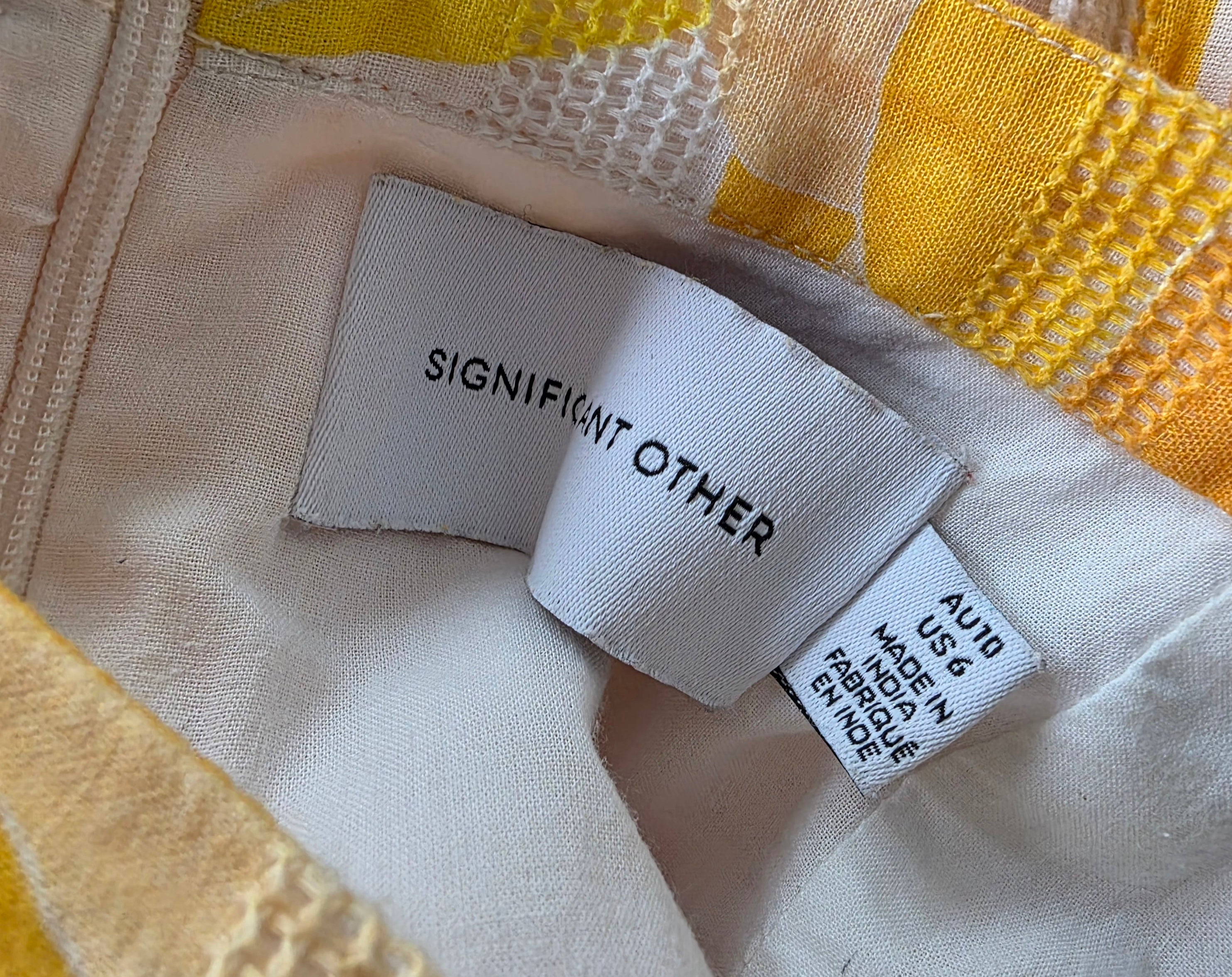 Significant Other floral rok katoen wit geel resortwear S 36