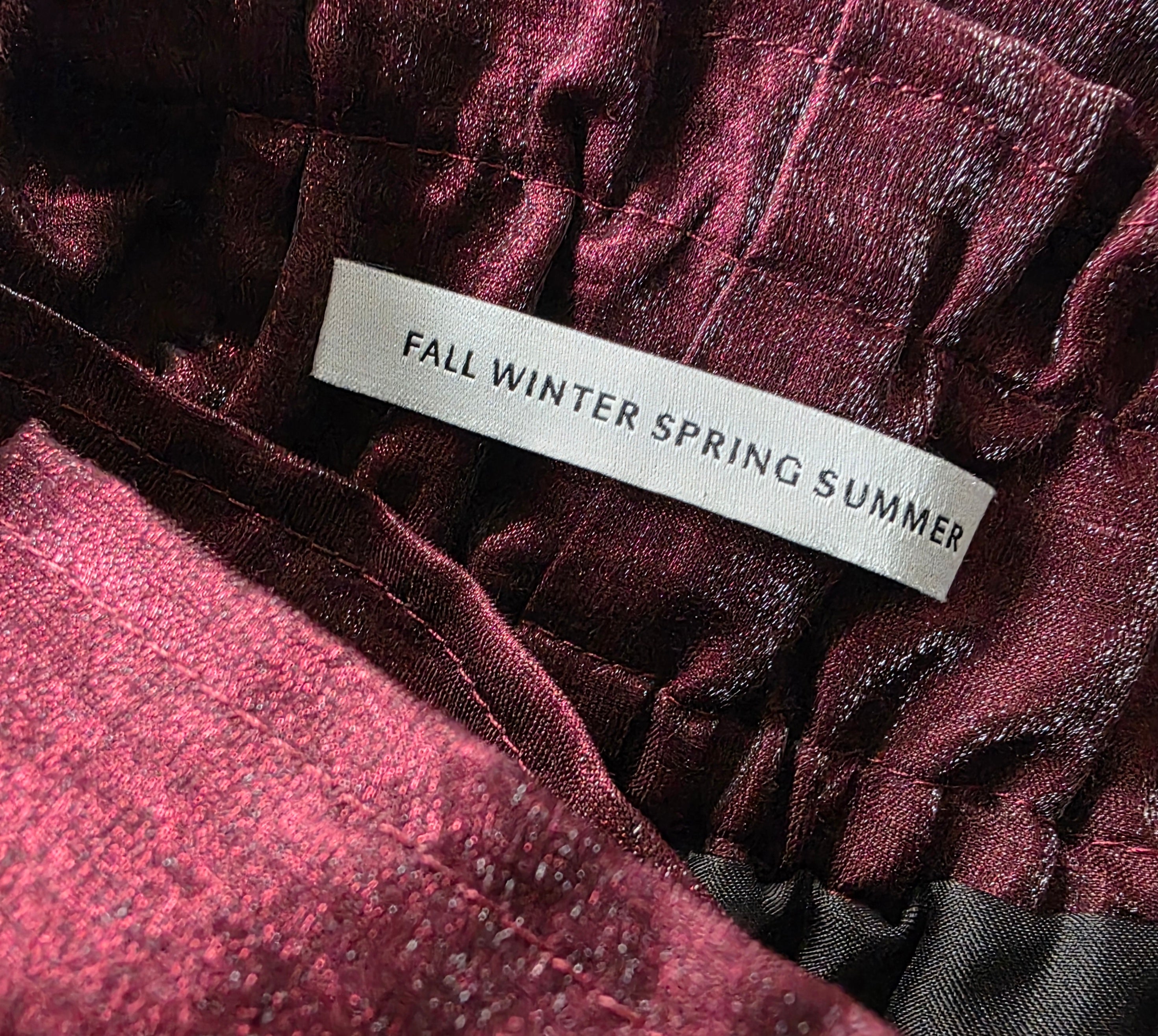 FWSS Fall Winter Spring Summer metallic rode linnen rok 36 S pre-loved