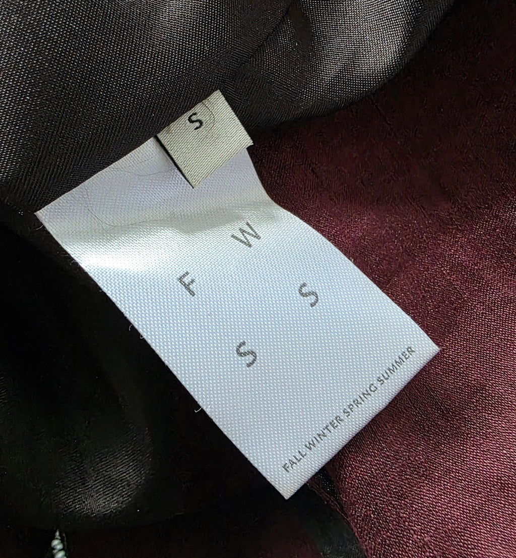 FWSS Fall Winter Spring Summer metallic rode linnen korte rok 36 S tweedehands dames designer