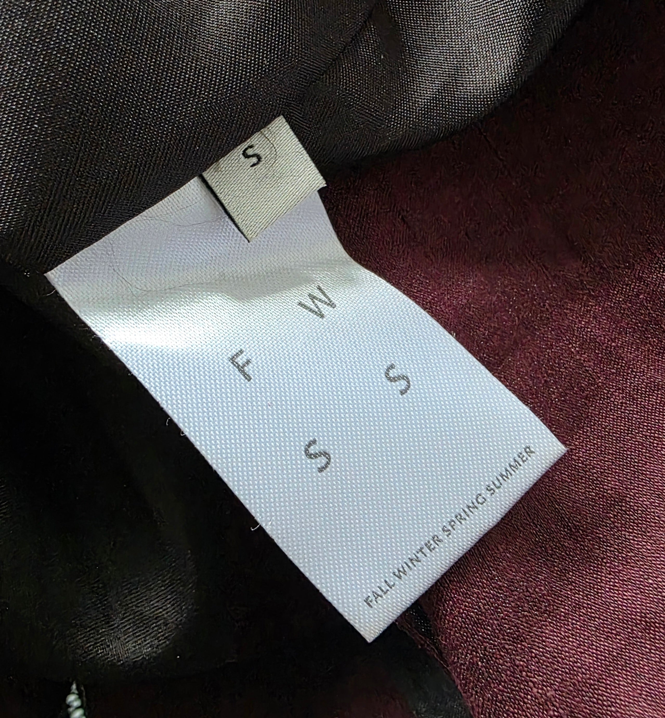 FWSS Fall Winter Spring Summer metallic rode linnen korte rok 36 S tweedehands dames designer