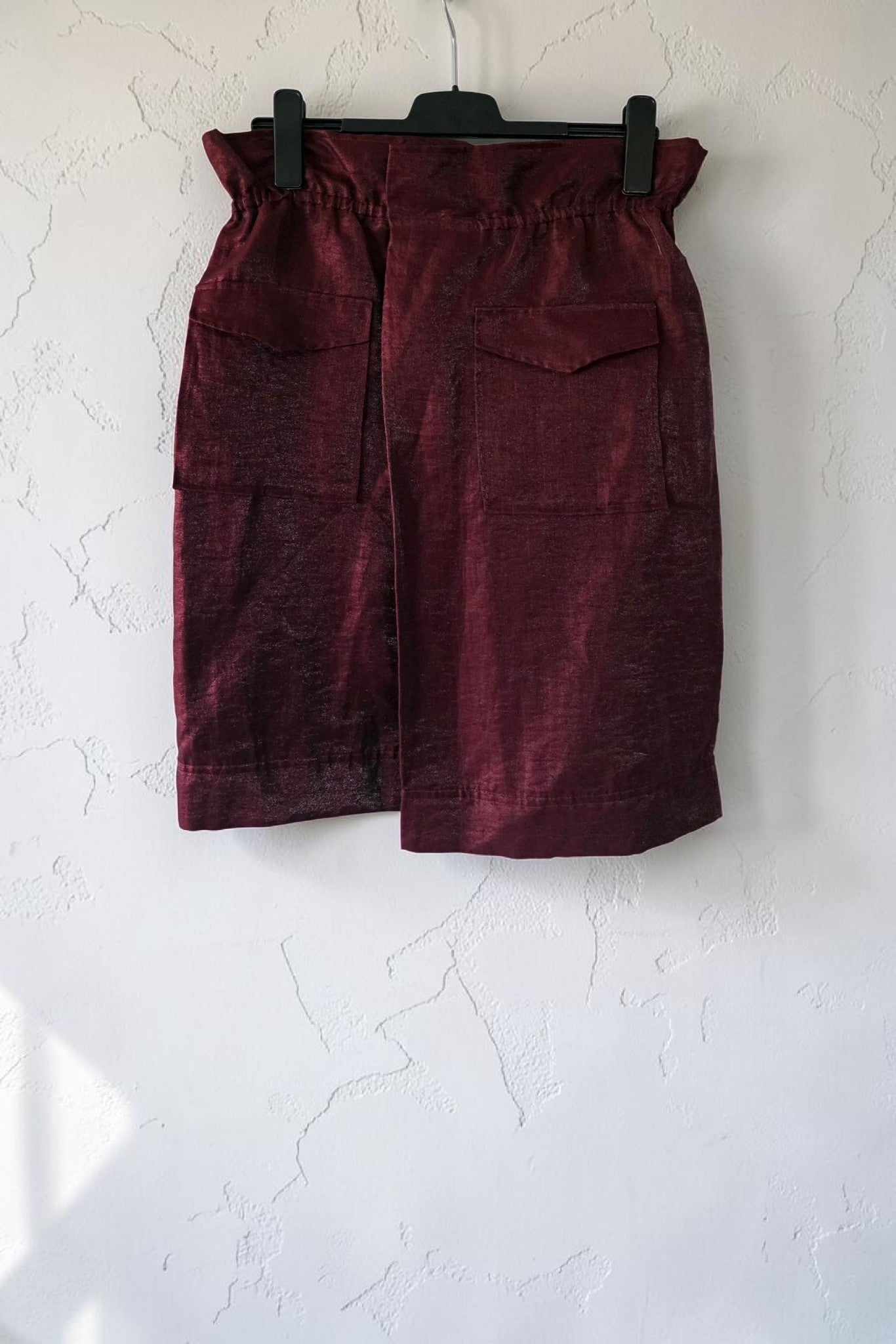 FWSS Fall Winter Spring Summer metallic rode linnen rok 36 S pre-loved