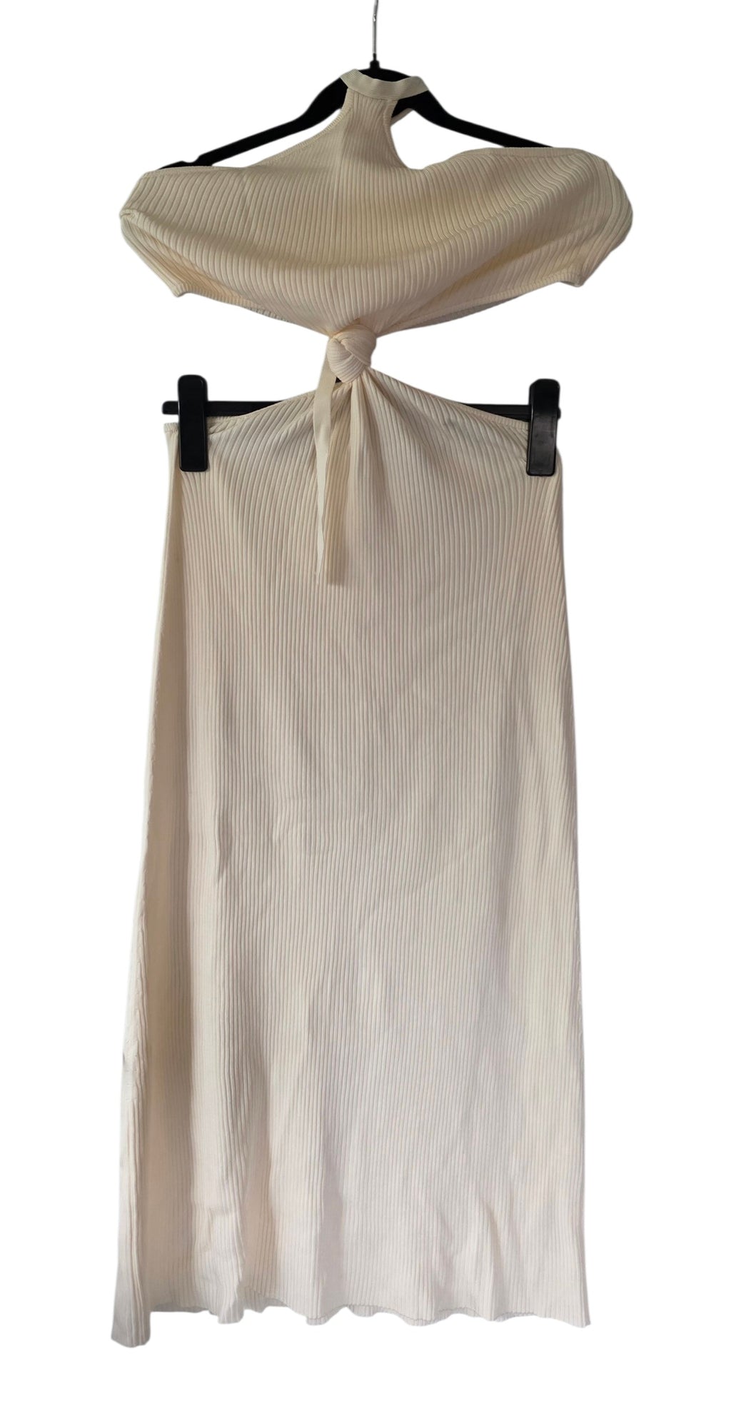 Cult Gaia Cameron knit midi dress off-white L nieuw