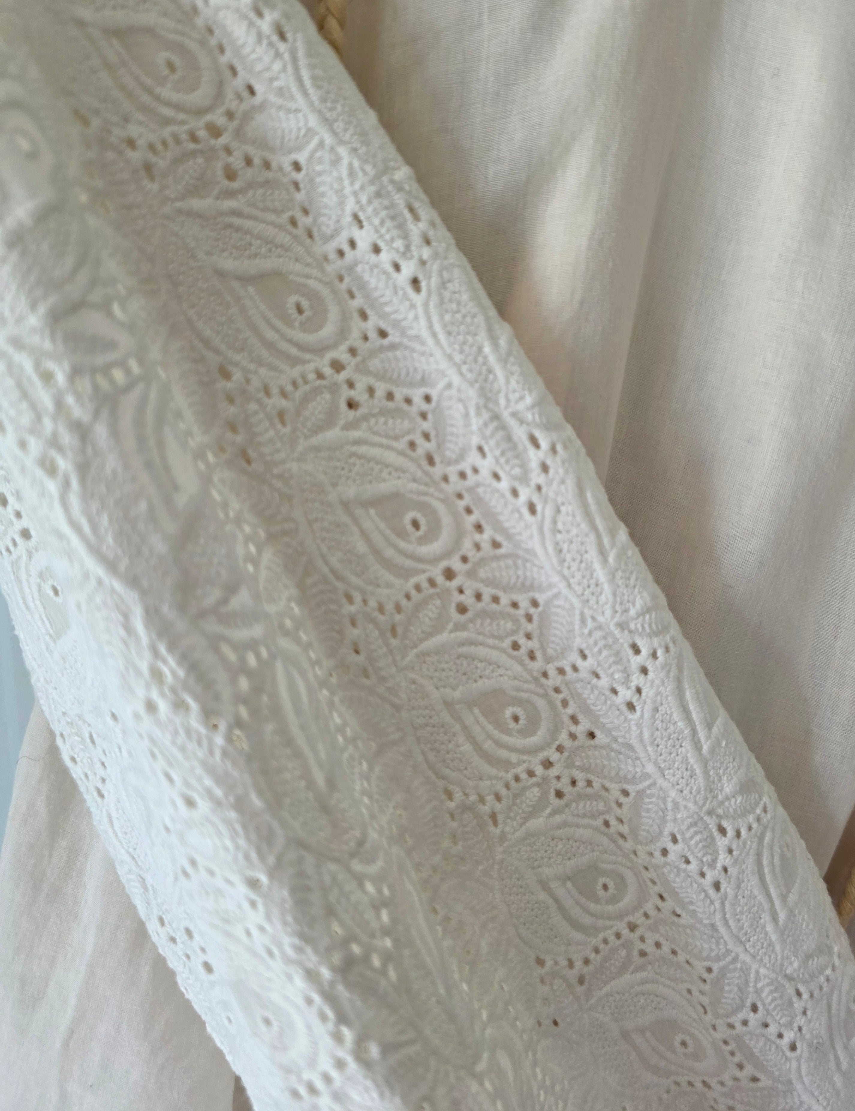 Resortwear top ibiza boho Taj by Sabrina Crippa S 36 wit beige katoen tweedehands dames