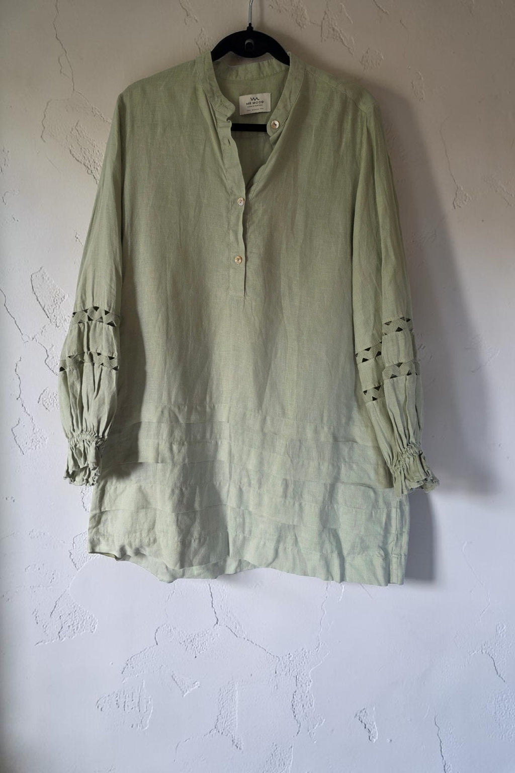 Mr Mood Portugal linnen tuniek jurk resortwear groen S 36 tweedehands dames designer