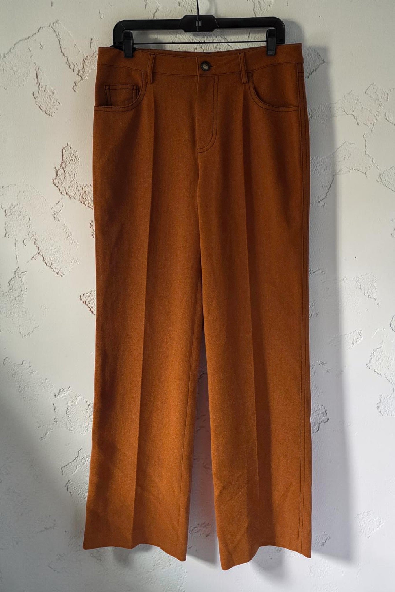 Nanushka boucle broek roest oranje L 40 tweedehands designer dames