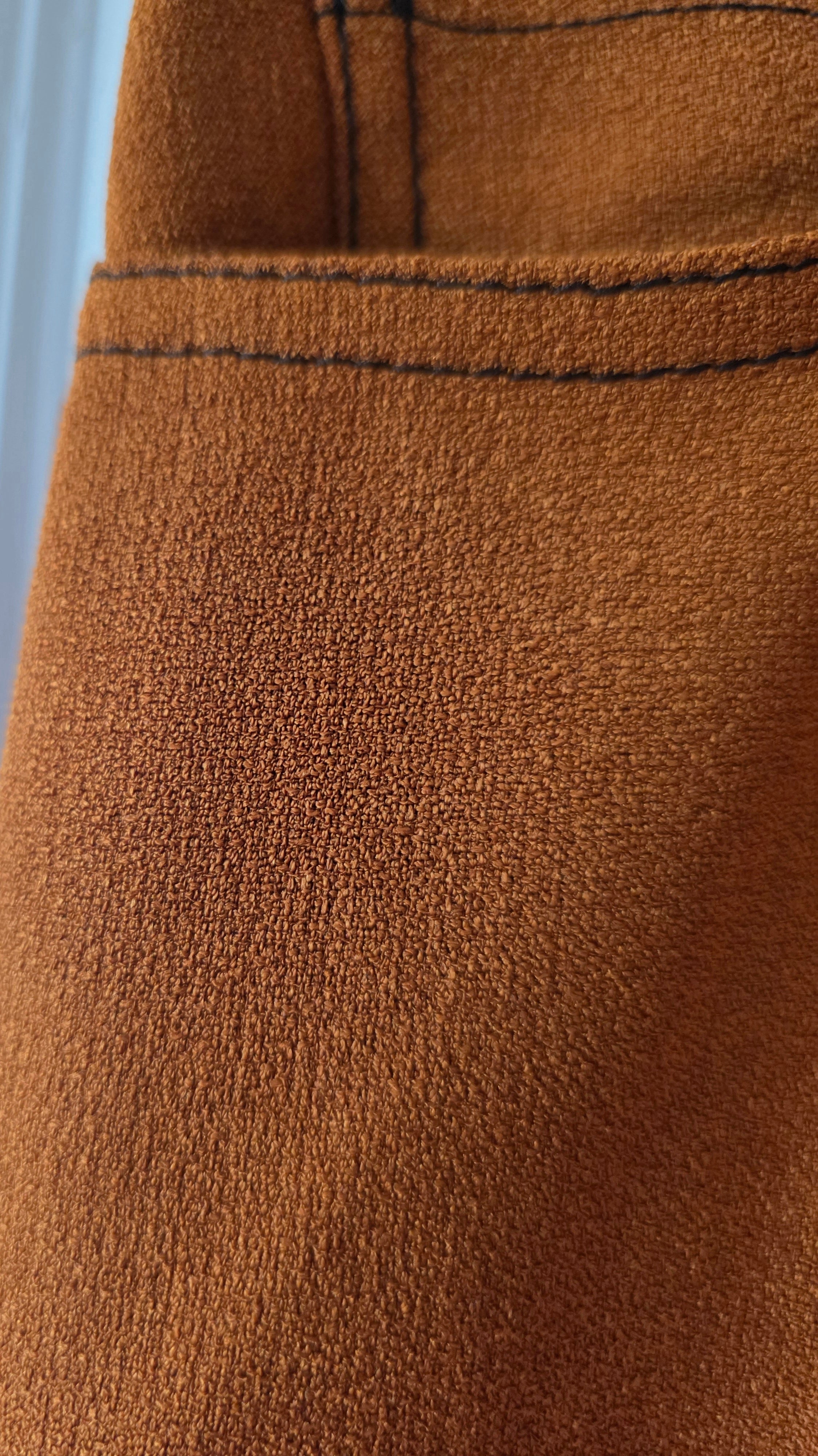 Nanushka boucle broek roest oranje L 40 tweedehands designer dames