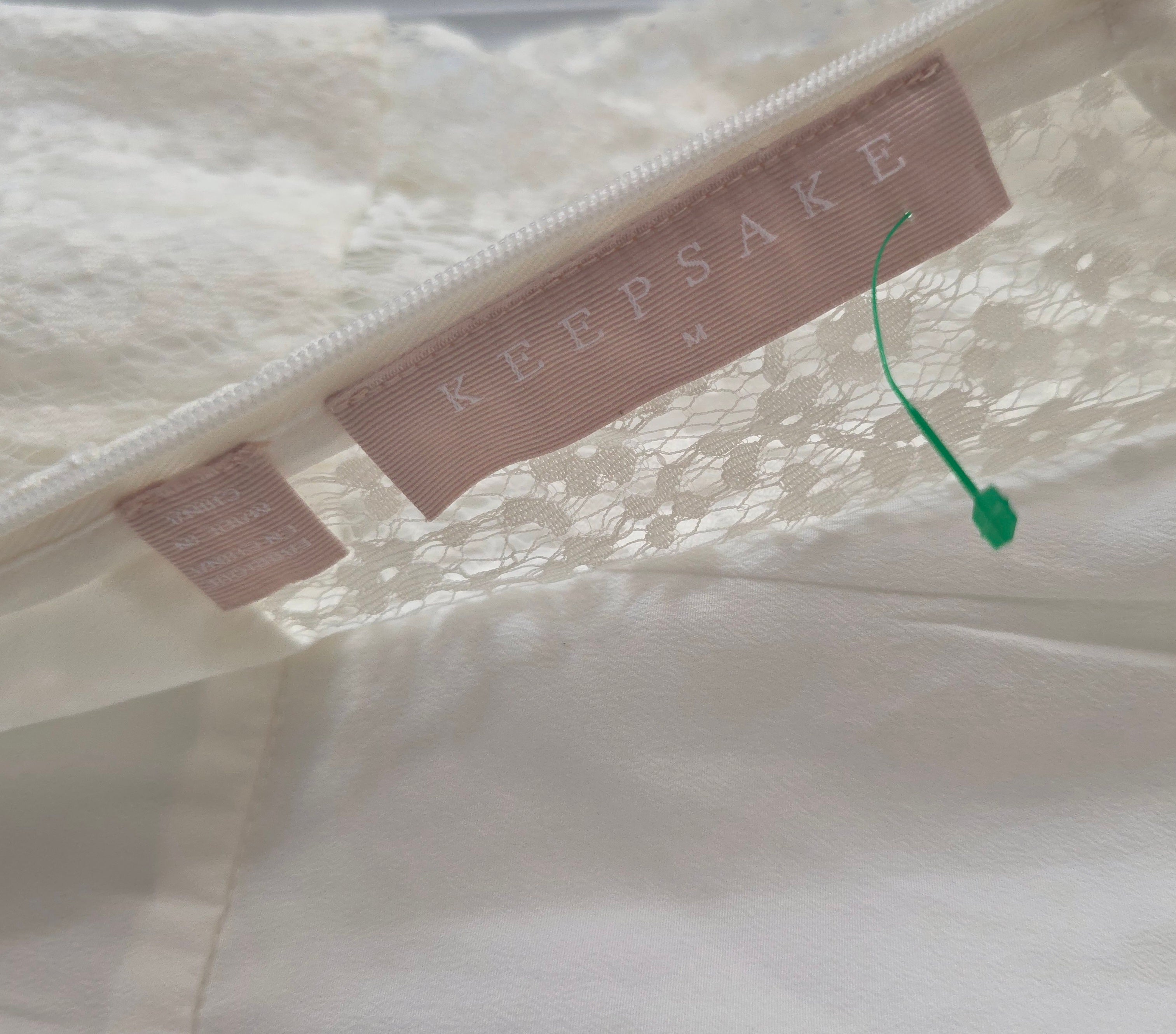 Keepsake the label kanten midi jurk tweedehands dames designer "daydream" wit 38 M
