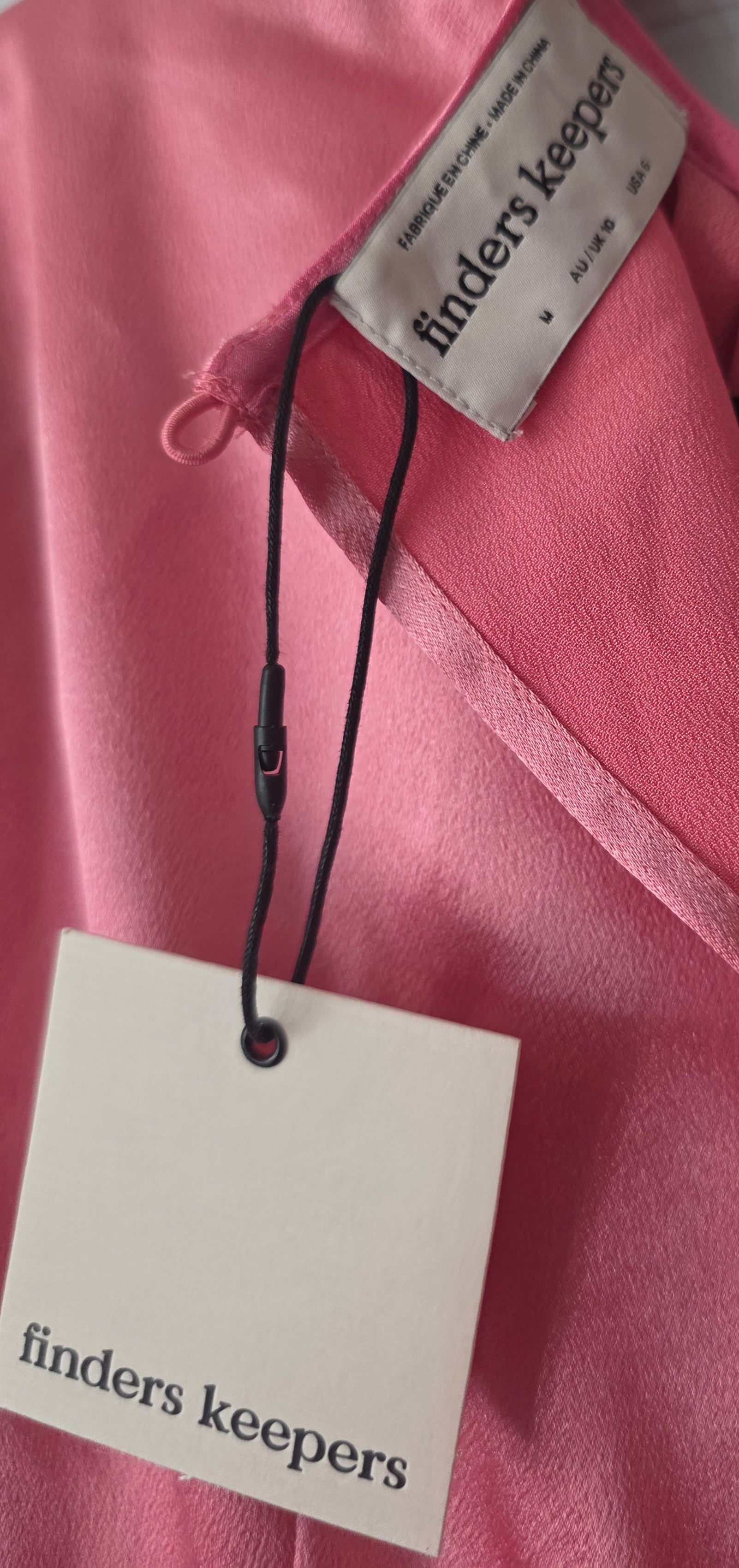 Finders Keepers mini jurk satijn Lucinda roze M nieuw Australisch label tweedehands dames designer