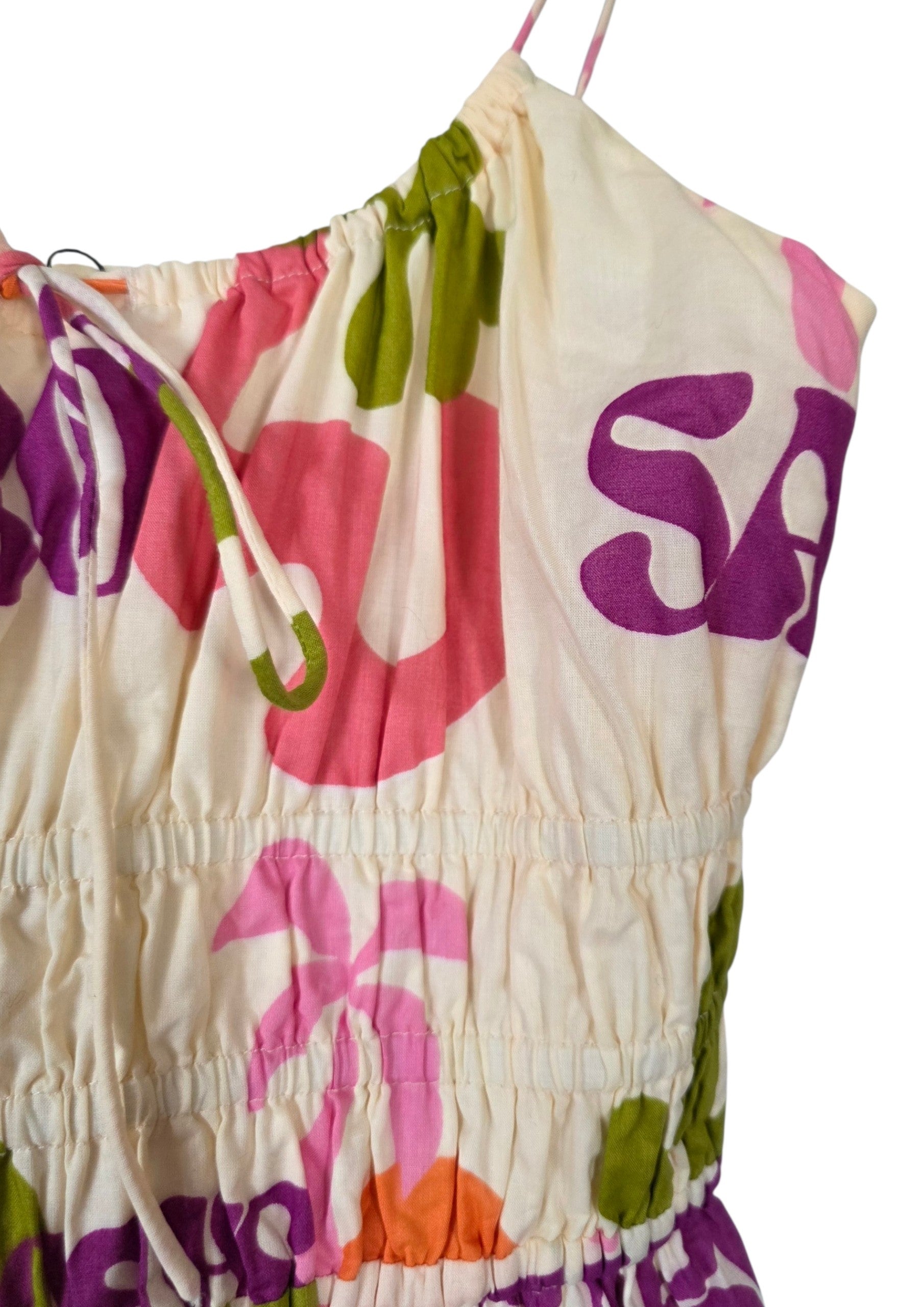 Sabo mini jurk Tropical resortwear creme wit xs 34 tweedehands dames