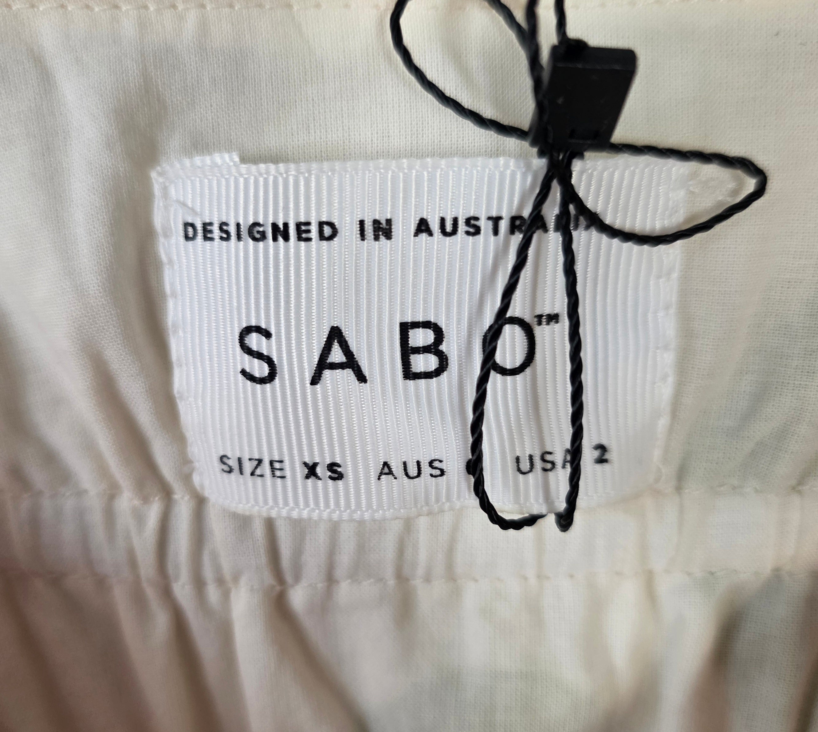 Sabo mini jurk Tropical resortwear creme wit xs 34 tweedehands dames