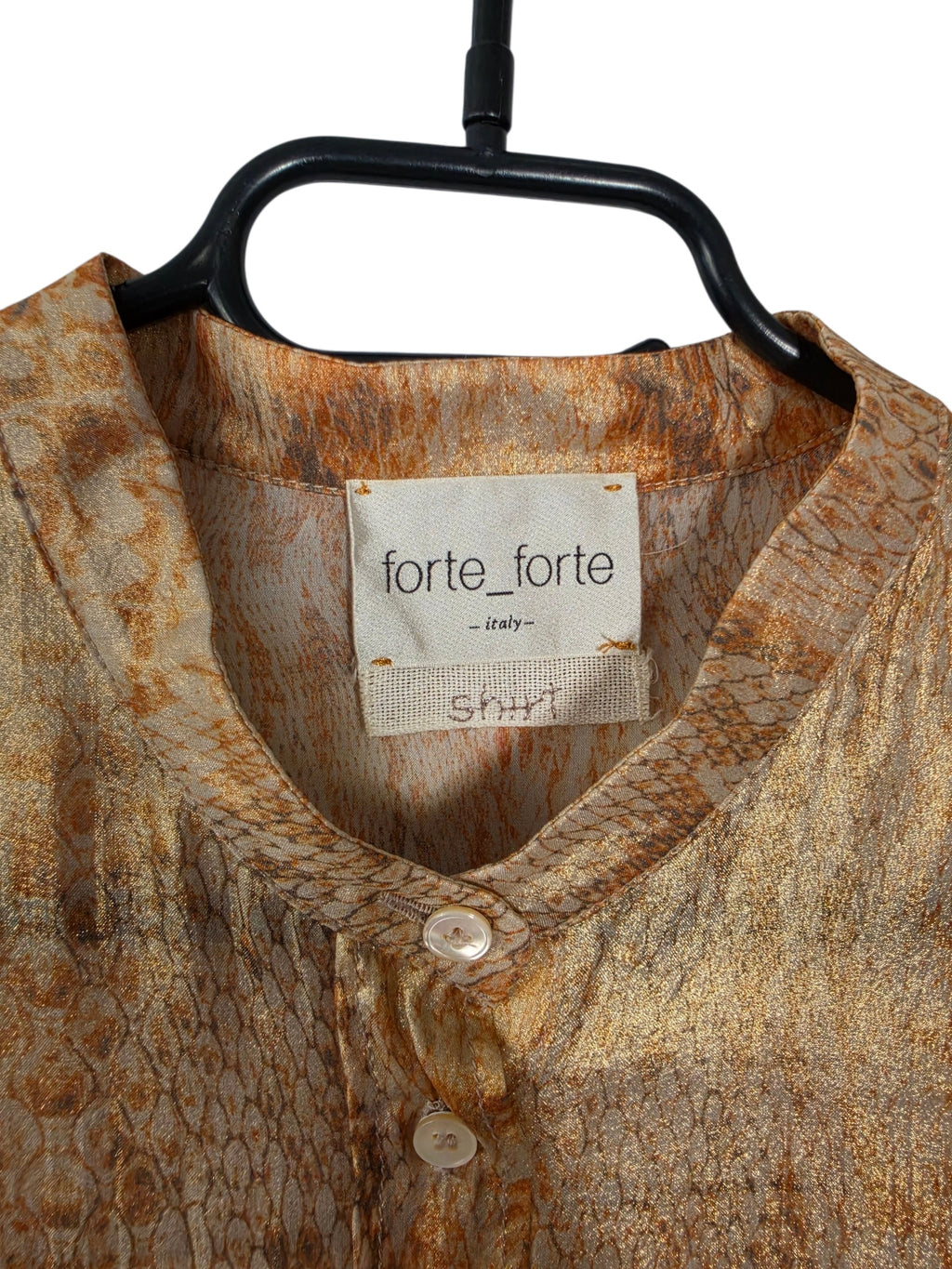 Forte forte zijden wijde blouse oranje metallic xs 34 tweedehands dames