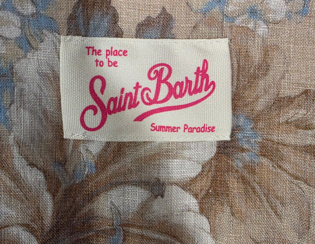 Mc2 Saint Barth korte linnen wikkeljurk beige L 40 tweedehands dames