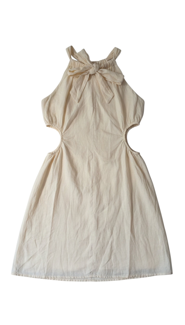Dissh cut out mini jurk linnen creme xl 42 tweedehands dames