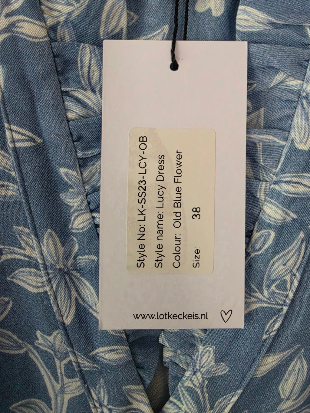 Lot Keckeis jurk Lucy Blauw wit bloemen M tweedehands nieuw dames designer