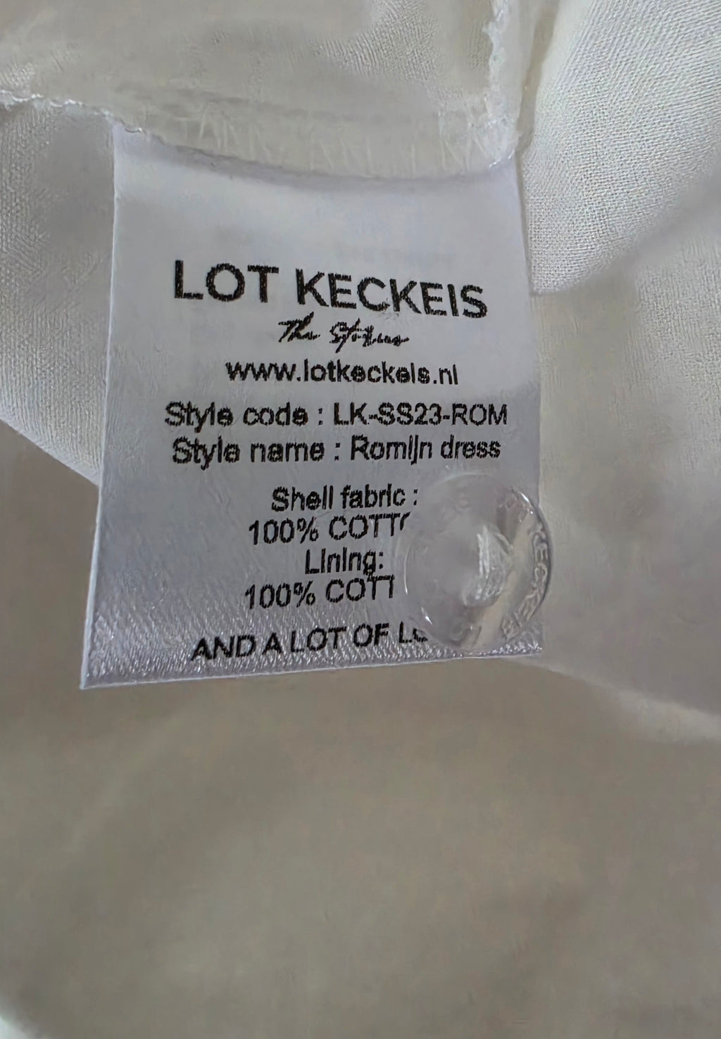 Lot Keckeis jurk Romijn wit broderie 38 M tweedehands dames