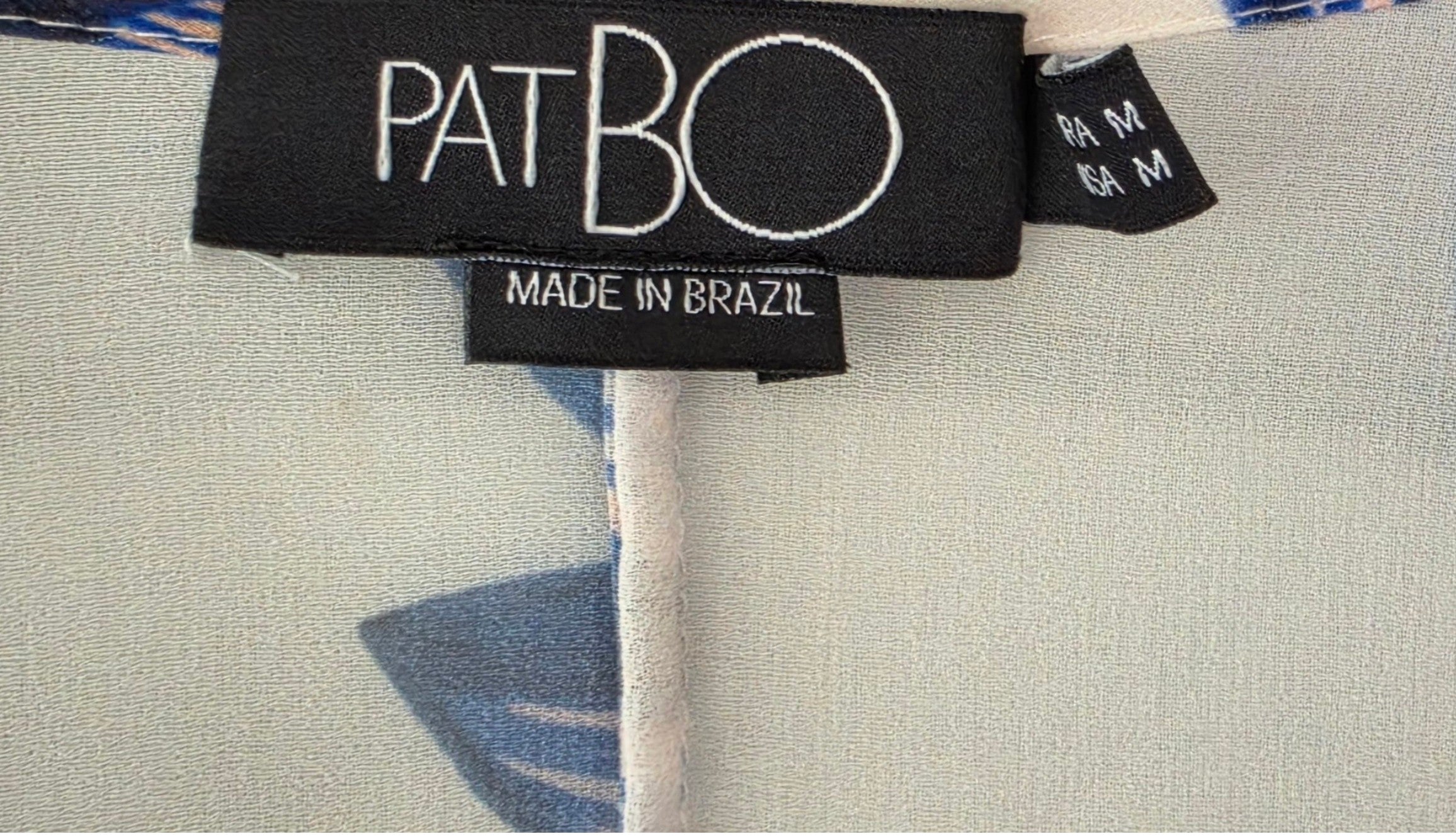 Patbo cover up resortwear beach jurk Targazer wit blauw M 38 tweedehands dames