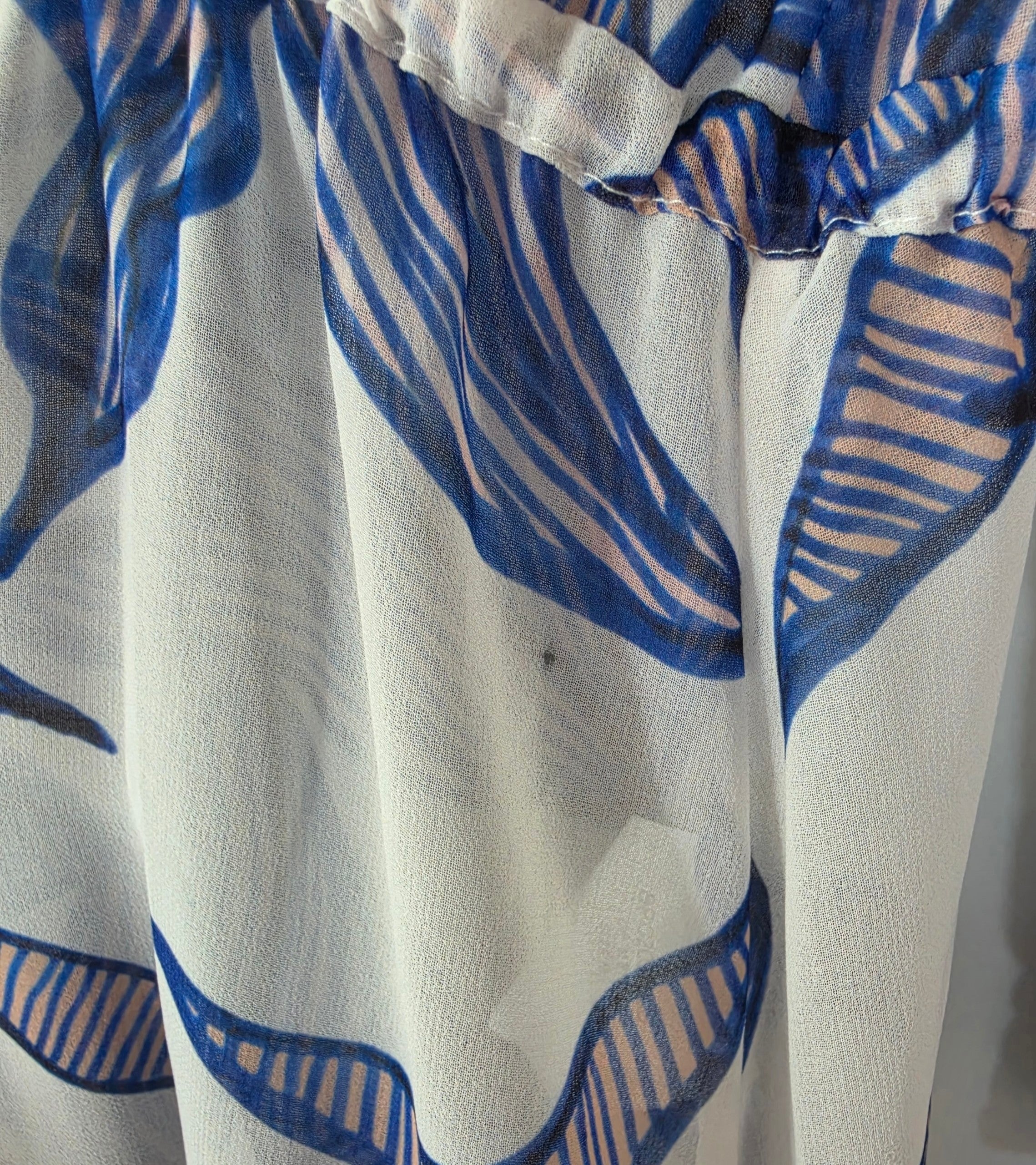 Patbo cover up resortwear beach jurk Targazer wit blauw M 38 tweedehands dames