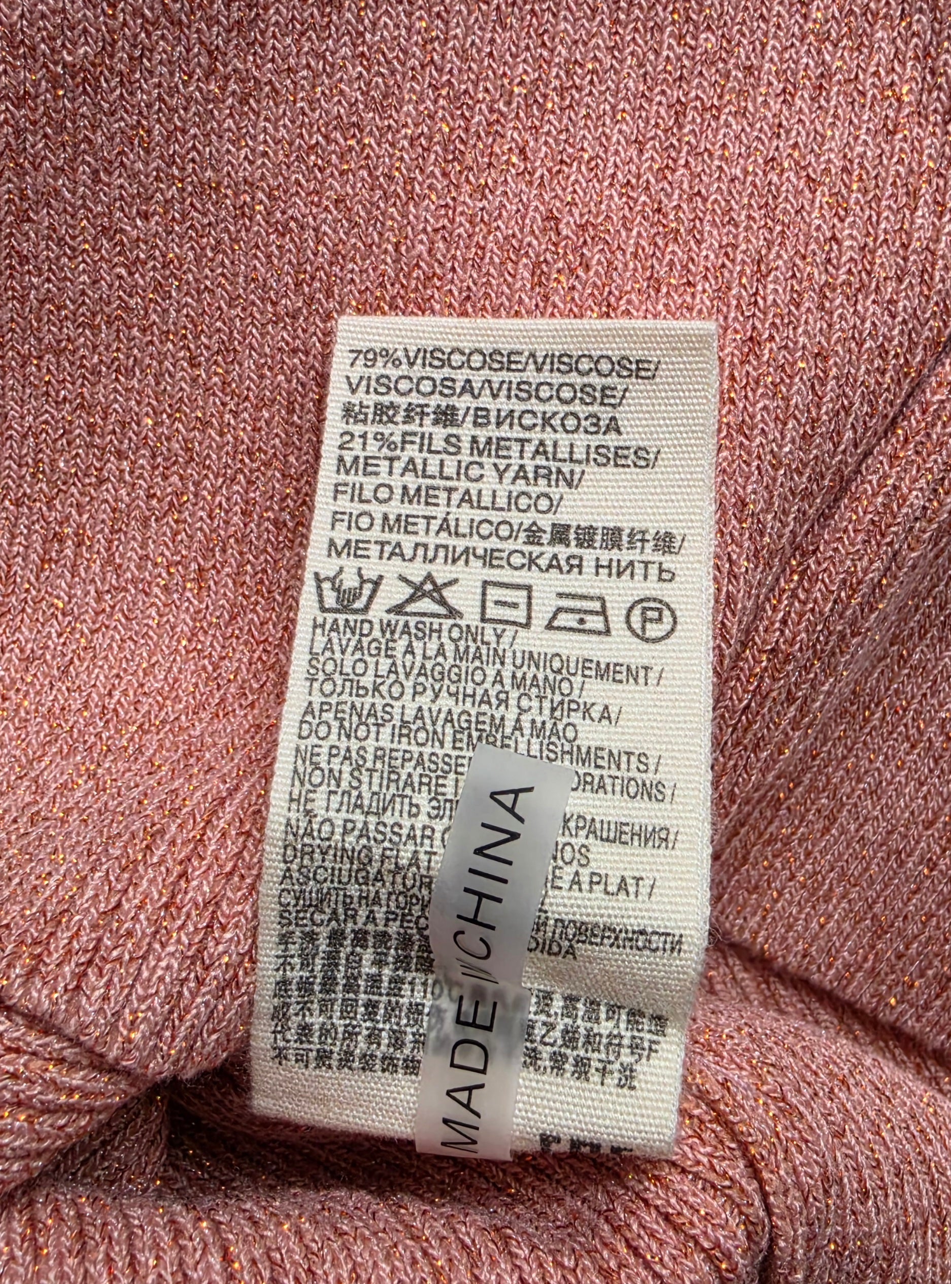 Suncoo halter rib knit top Pipa Metallic roze 40 L tweedehands dames