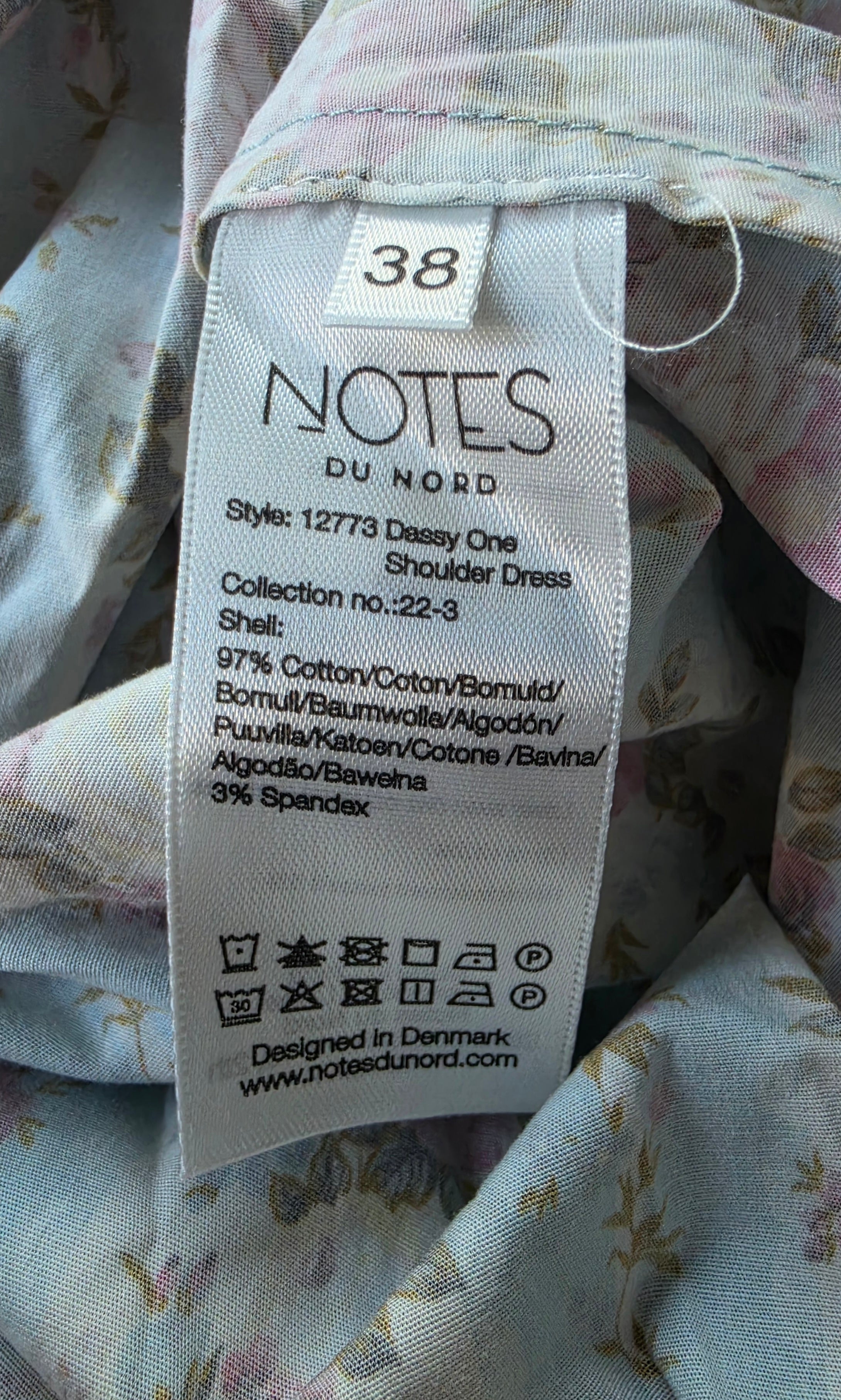 Notes du Nord one shoulder midi jurk Dassy 38 M tweedehands dames