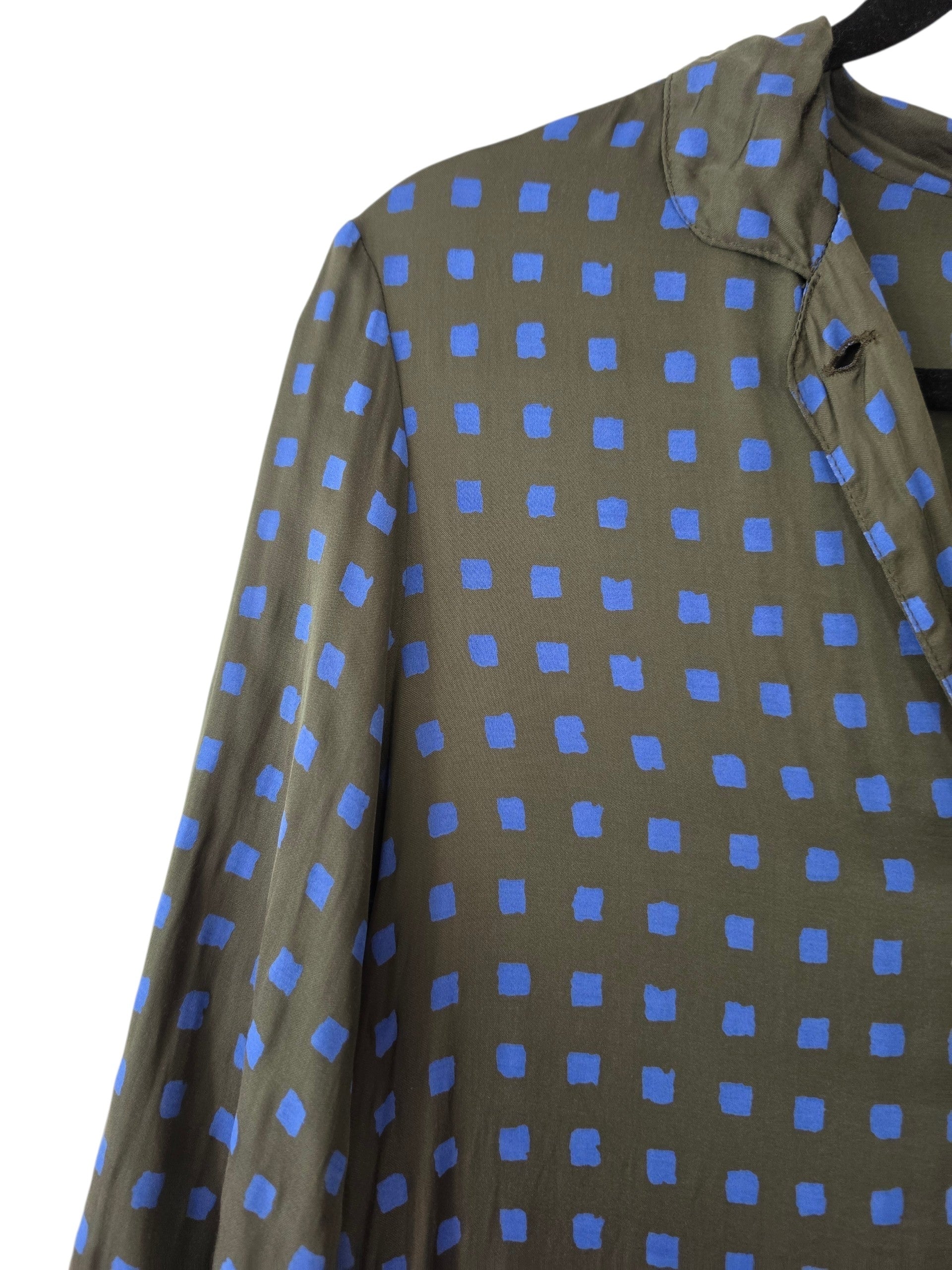 Bellerose lange maxi jurk groen blauw S 36 tweedehands dames