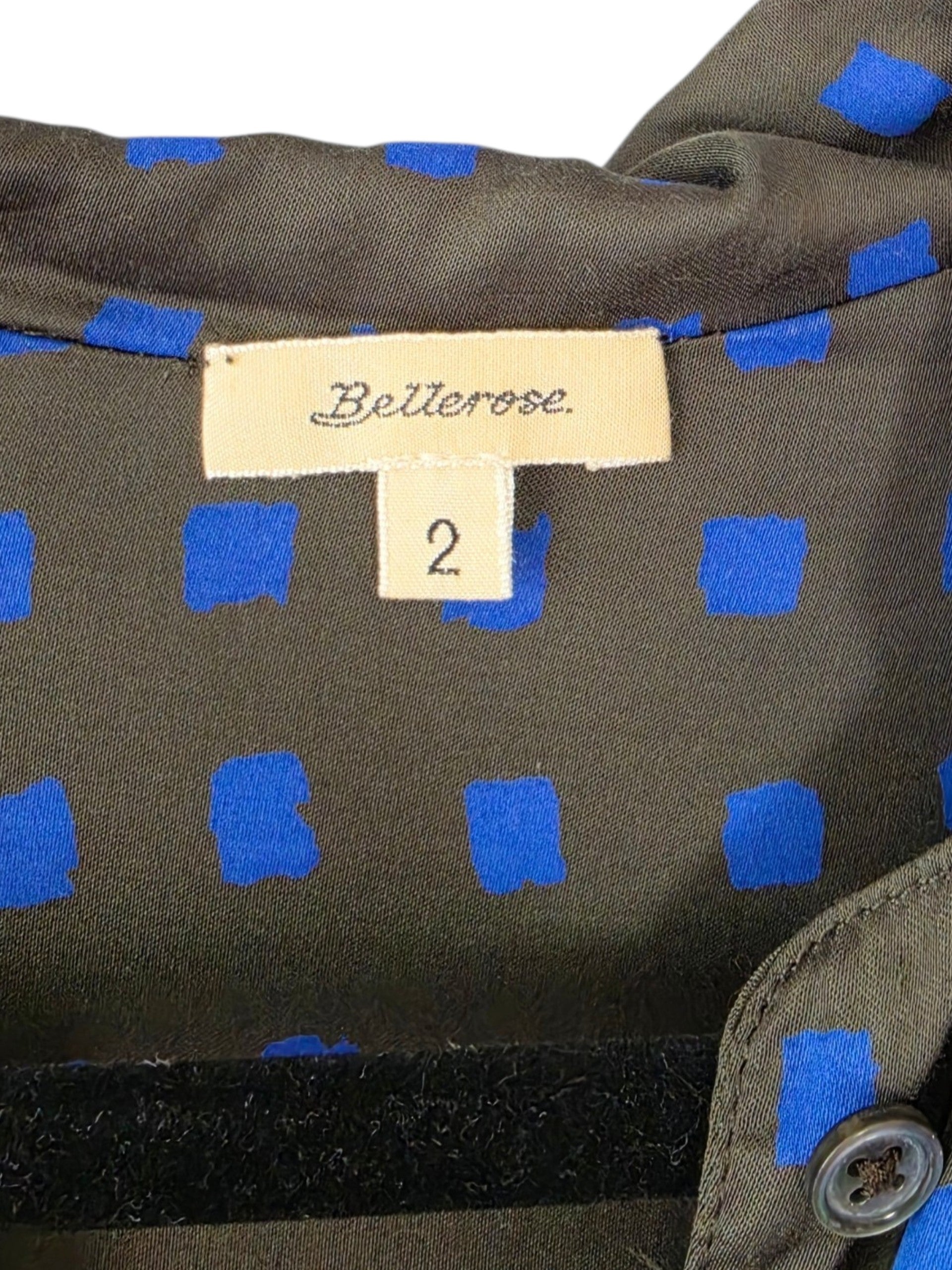 Bellerose lange maxi jurk groen blauw S 36 tweedehands dames