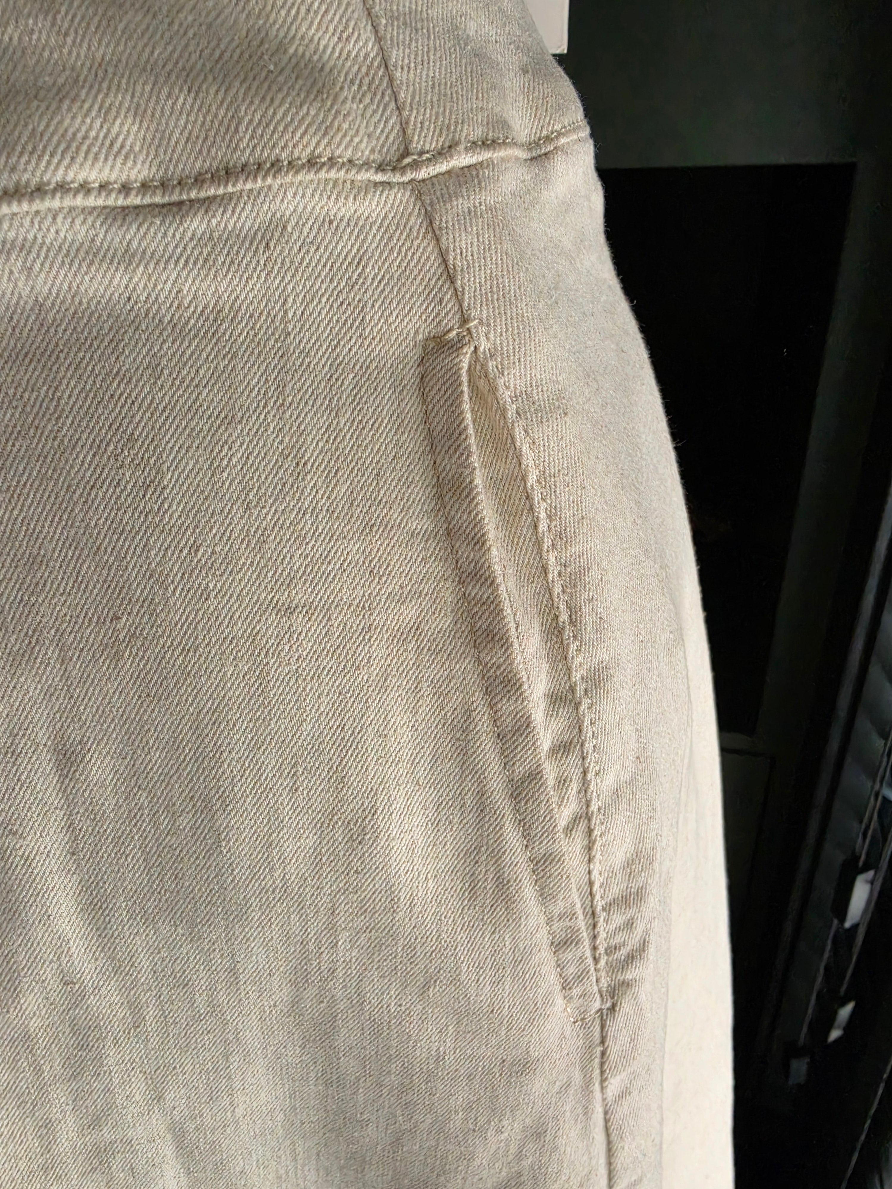 Seventy + Mochi Midi jurk denim Maddie ecru beige S 36 tweedehands designer