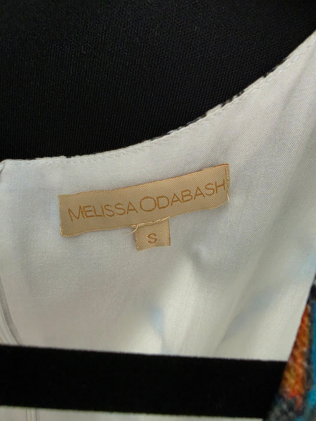 Melissa Odabash lange maxi jurk wit blauw S 36 resortwear tweedehands dames designer