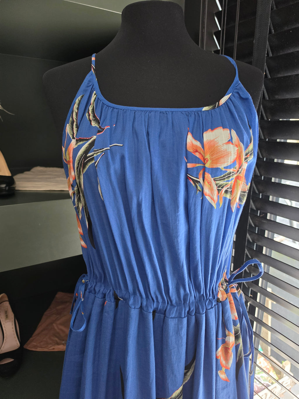 Attic & Barn lange maxi jurk blauw 38 M tweedehands dames designer