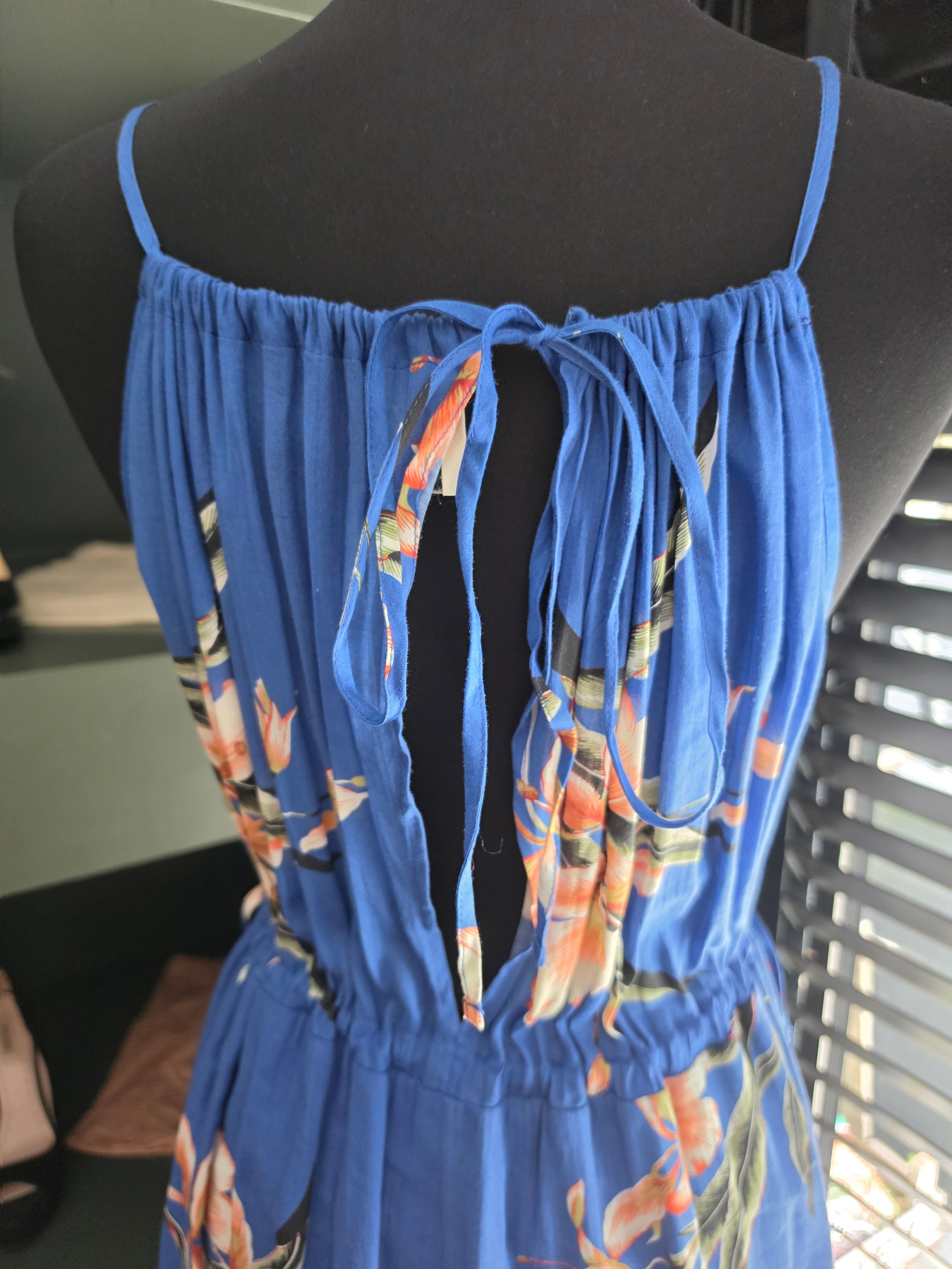 Attic & Barn lange maxi jurk blauw 38 M tweedehands dames designer
