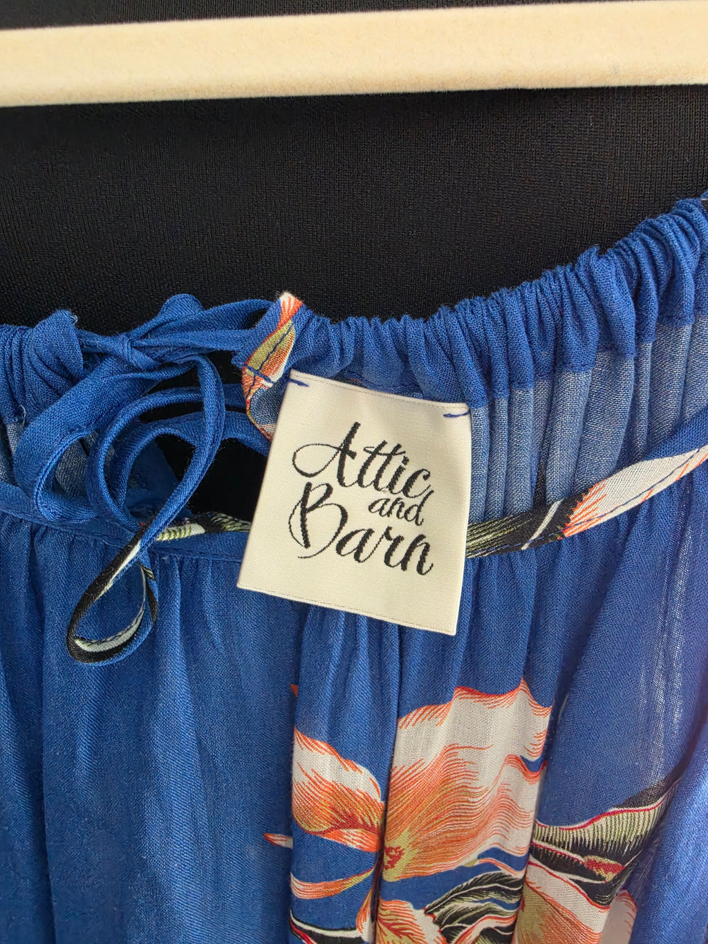 Attic & Barn lange maxi jurk blauw 38 M tweedehands dames designer