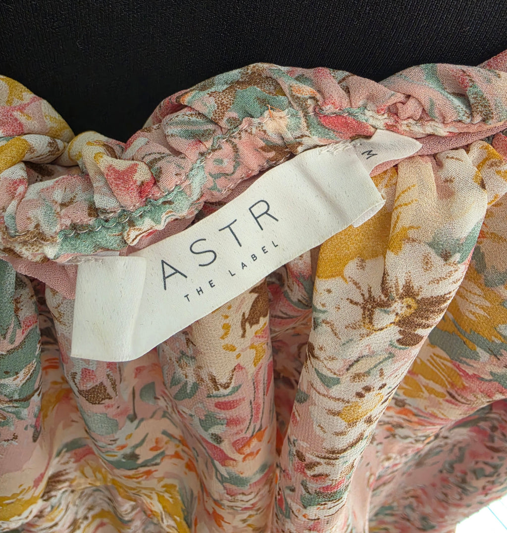 ASTR the label Kaylani ruffle maxi jurk roze M 38 tweedehands dames merk