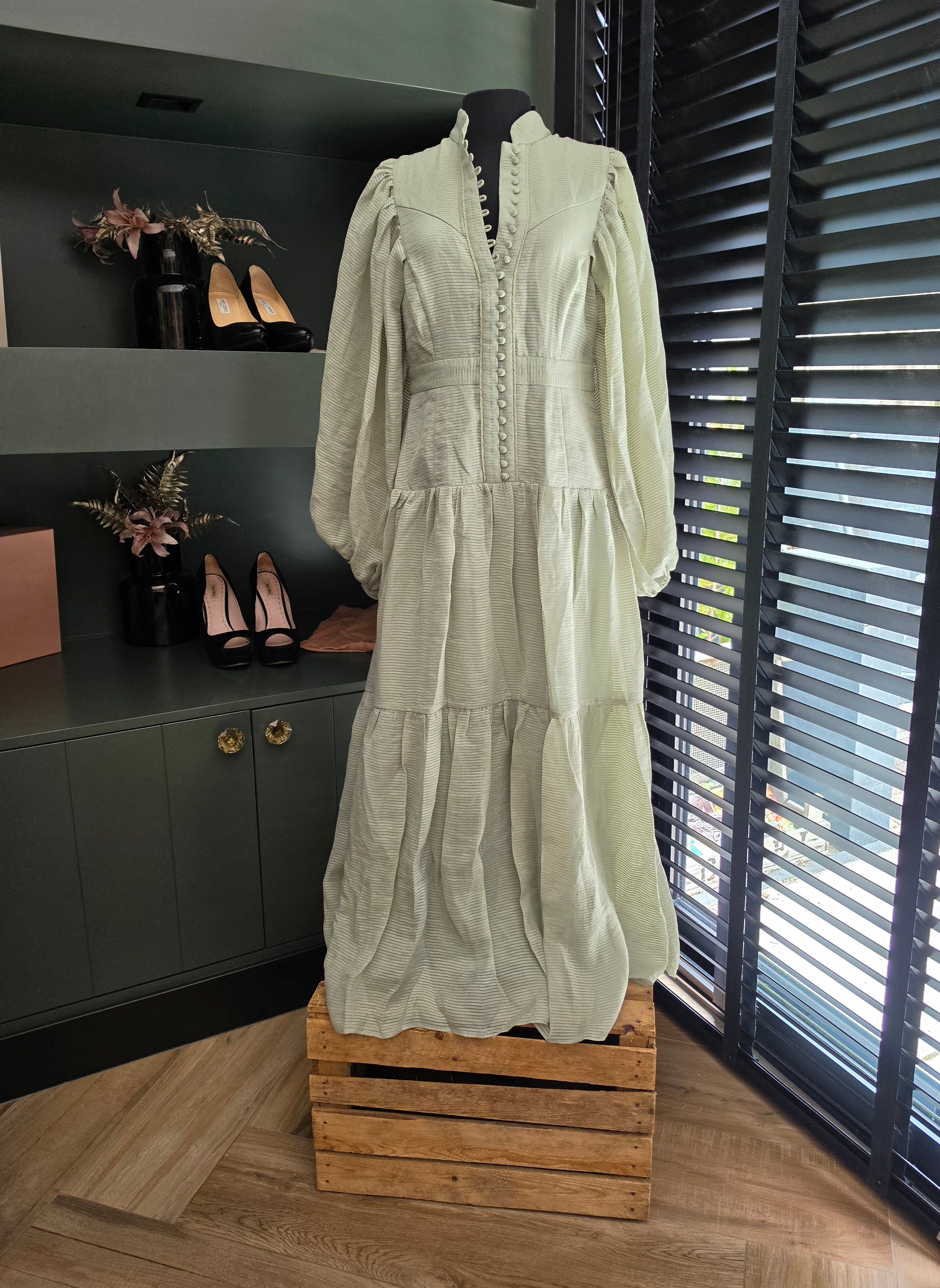 Shona Joy midi jurk Charlotte groen S 36 dames designer ongedragen met kaartje