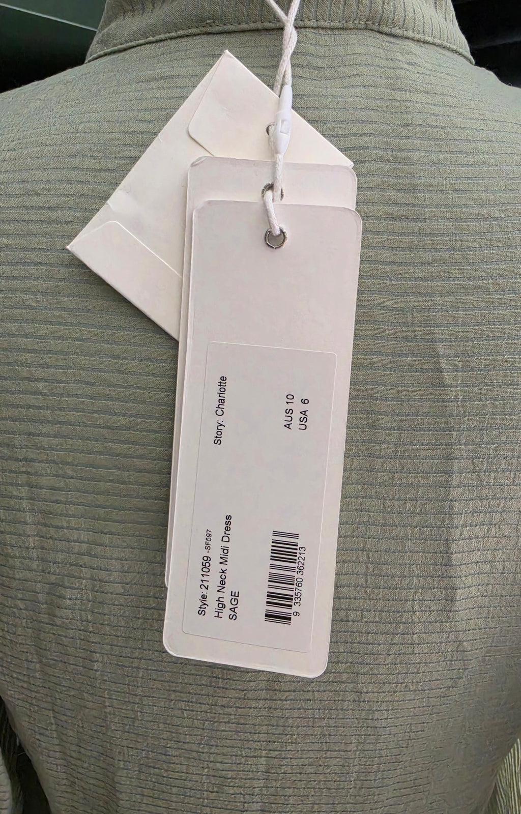 Shona Joy midi jurk Charlotte groen S 36 dames designer ongedragen met kaartje