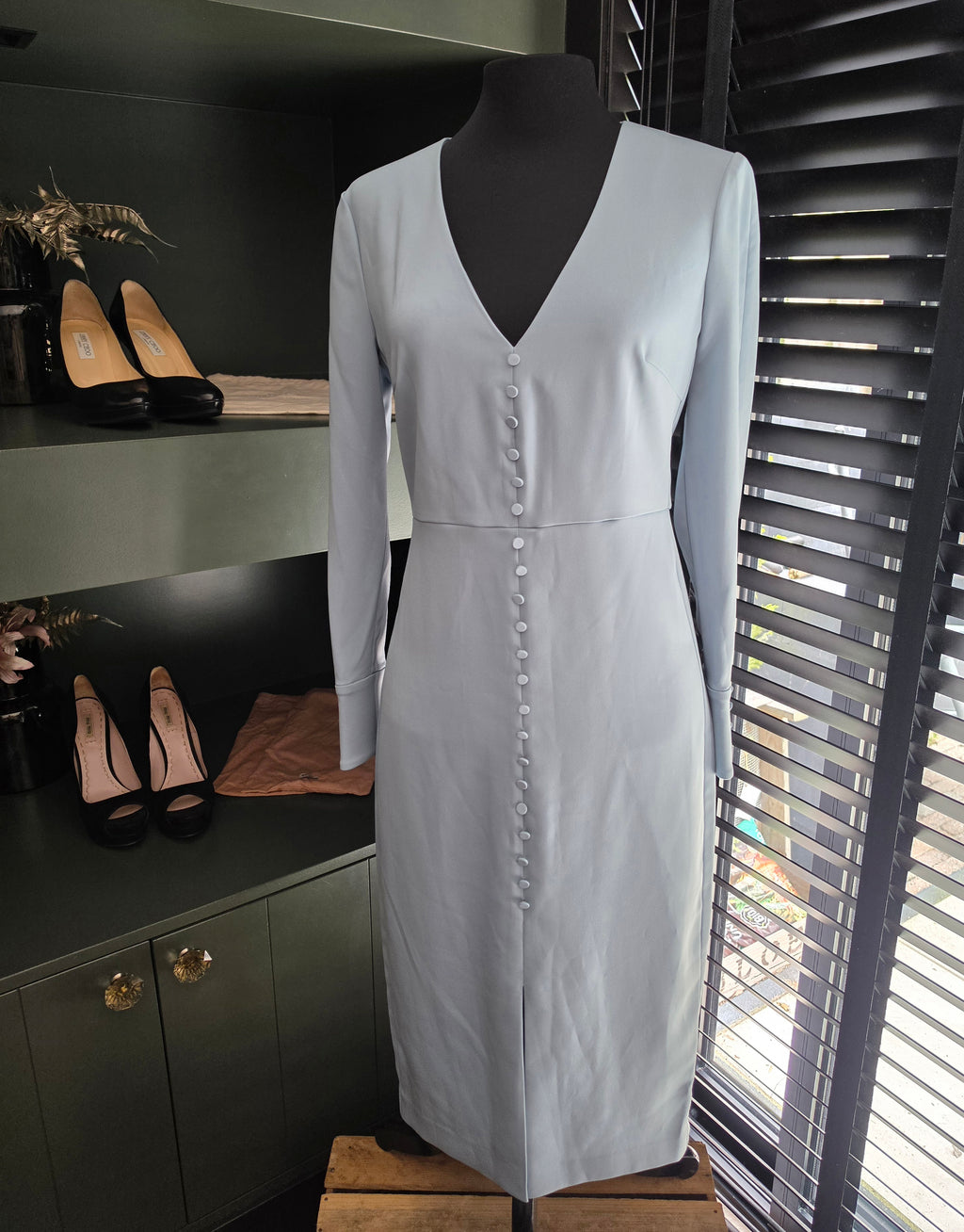 Intropia midi jurk blauw 38 M tweedehands dames designer
