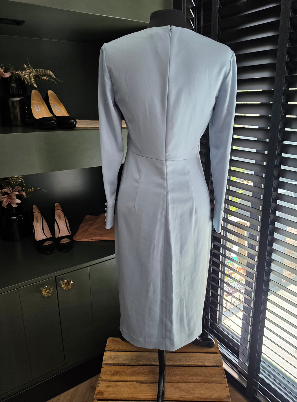 Intropia midi jurk blauw 38 M tweedehands dames designer