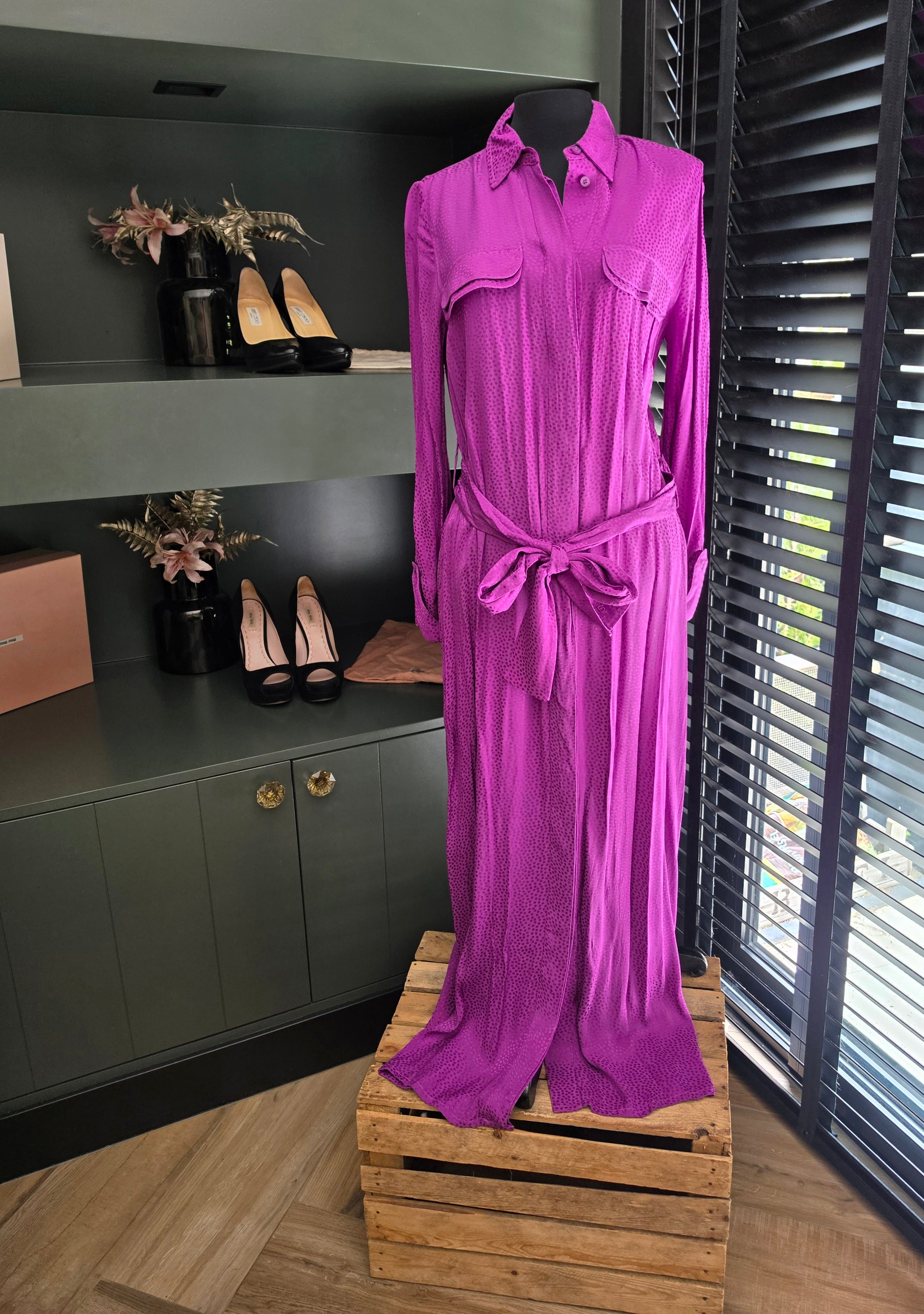 Chptr-S chptrs lange maxi jurk paars xs 34 tweedehands dames designer
