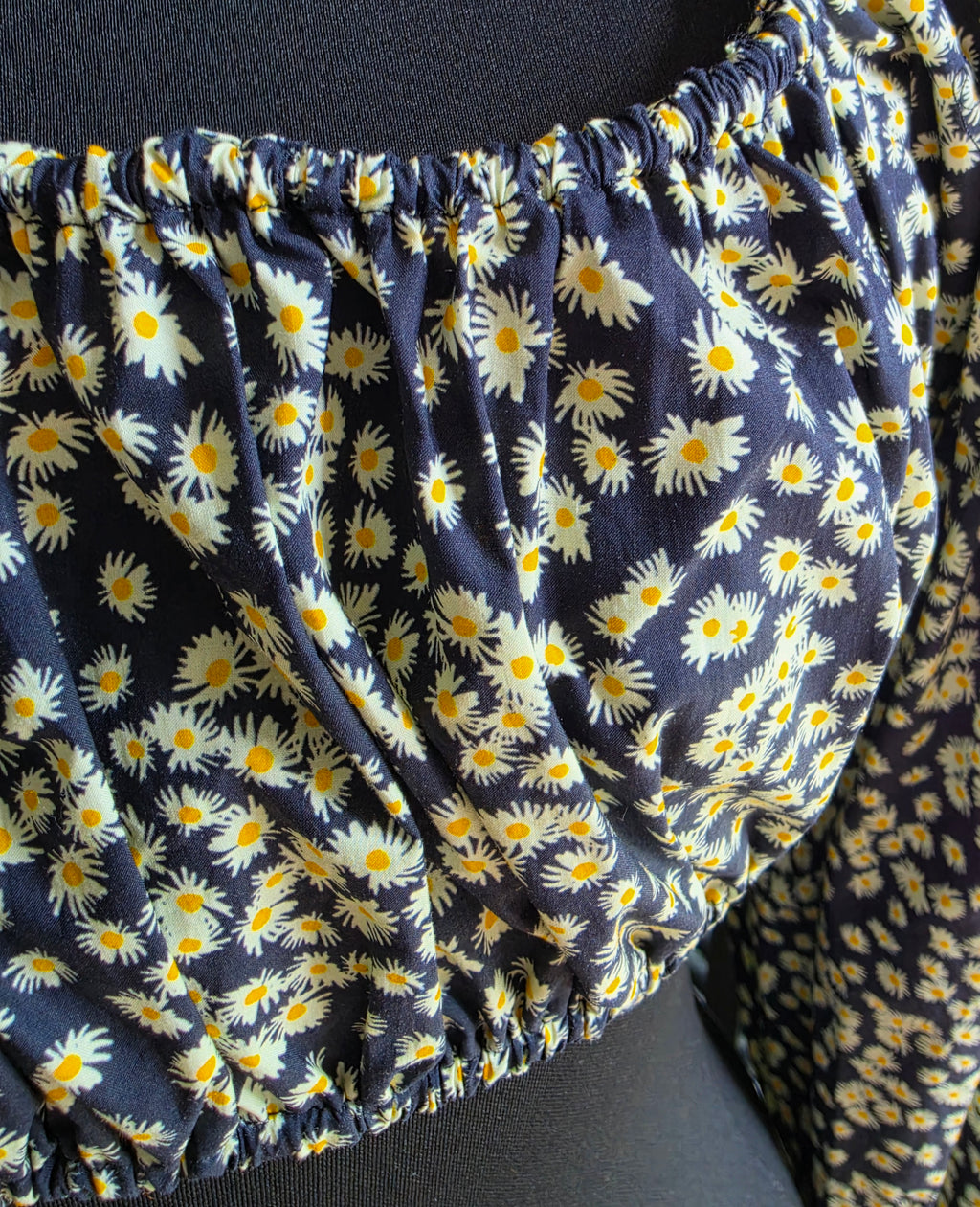 Matteau poplin crop top bloemen Blauw Geel FR40 nieuw tweedehands dames designer