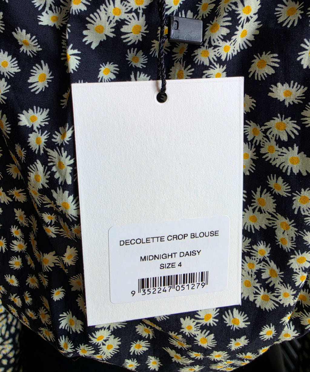 Matteau poplin crop top bloemen Blauw Geel FR40 nieuw tweedehands dames designer