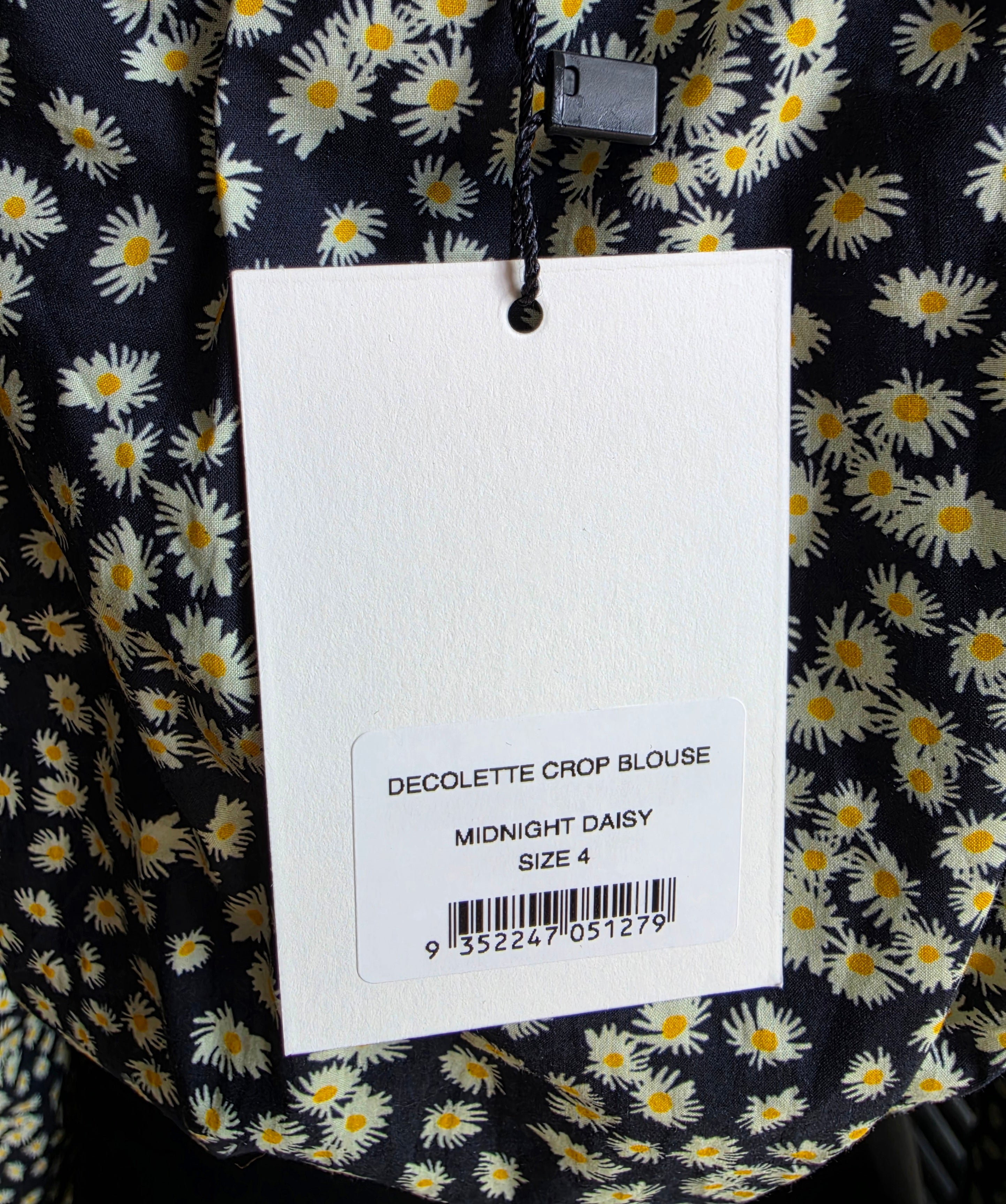 Matteau poplin crop top bloemen Blauw Geel FR40 nieuw tweedehands dames designer
