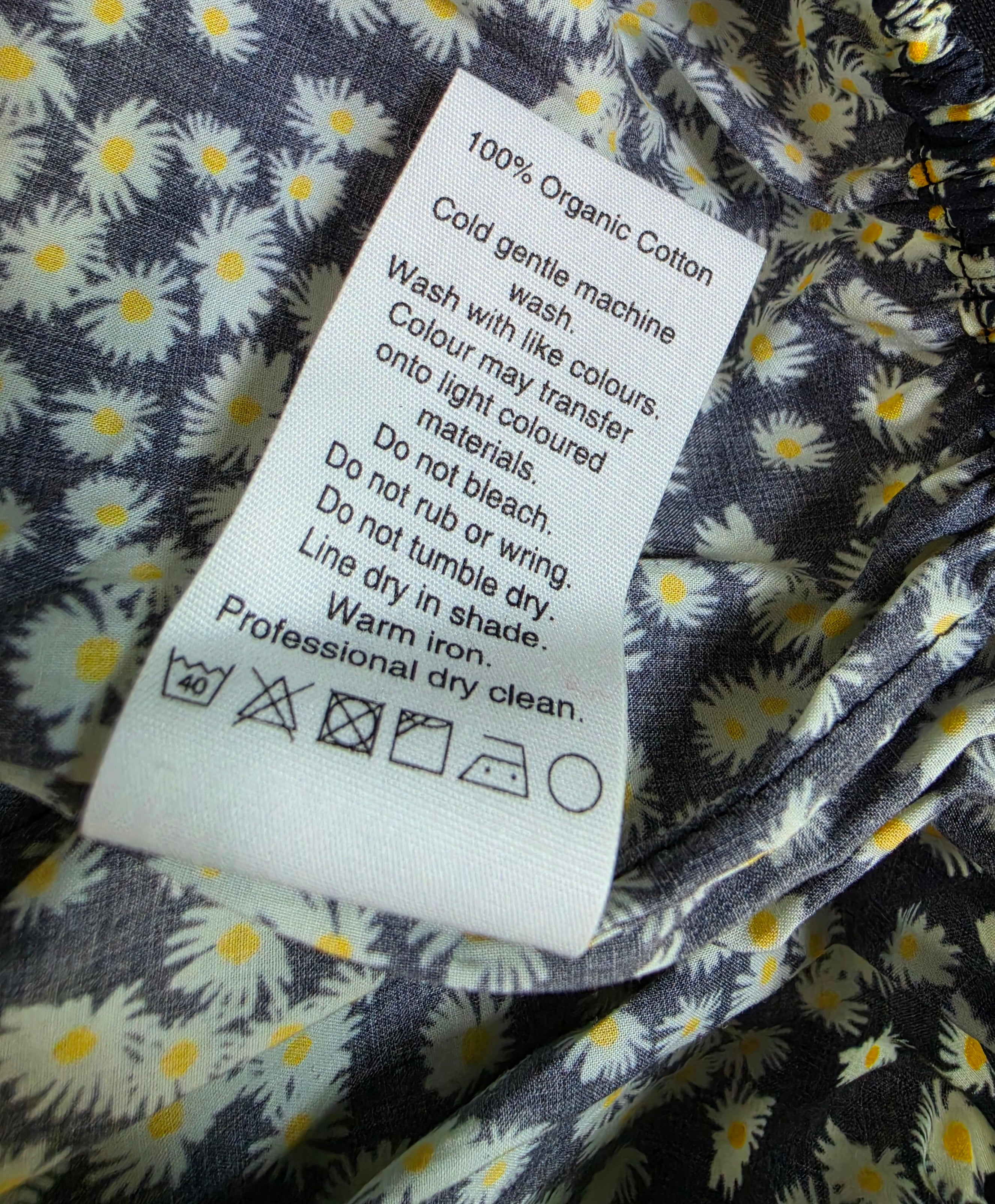 Matteau poplin crop top bloemen Blauw Geel FR40 nieuw tweedehands dames designer