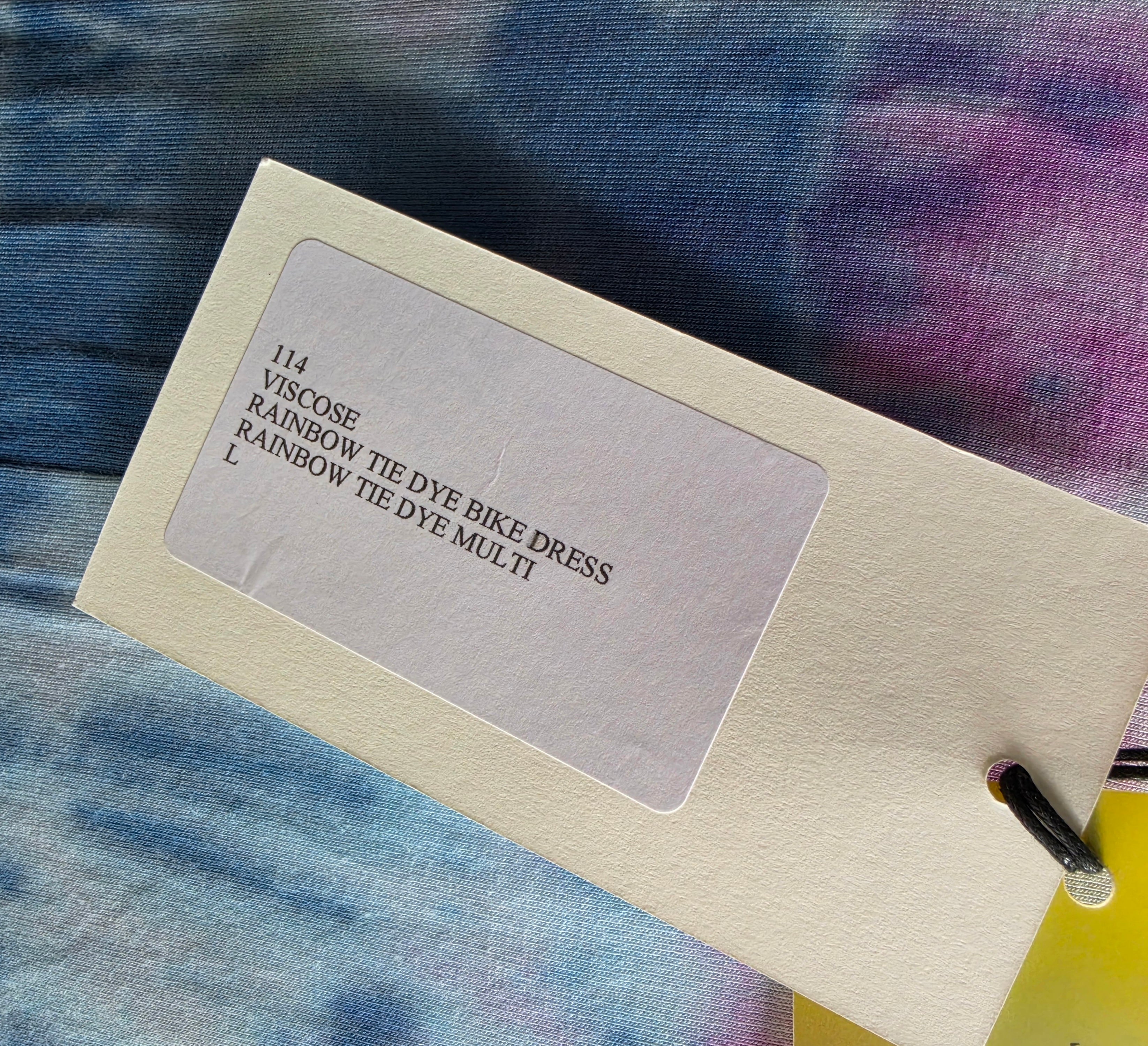 Conner Ives tie-dye midi jurk L 40 met rits tweedehands designer dames met kaartje eraan