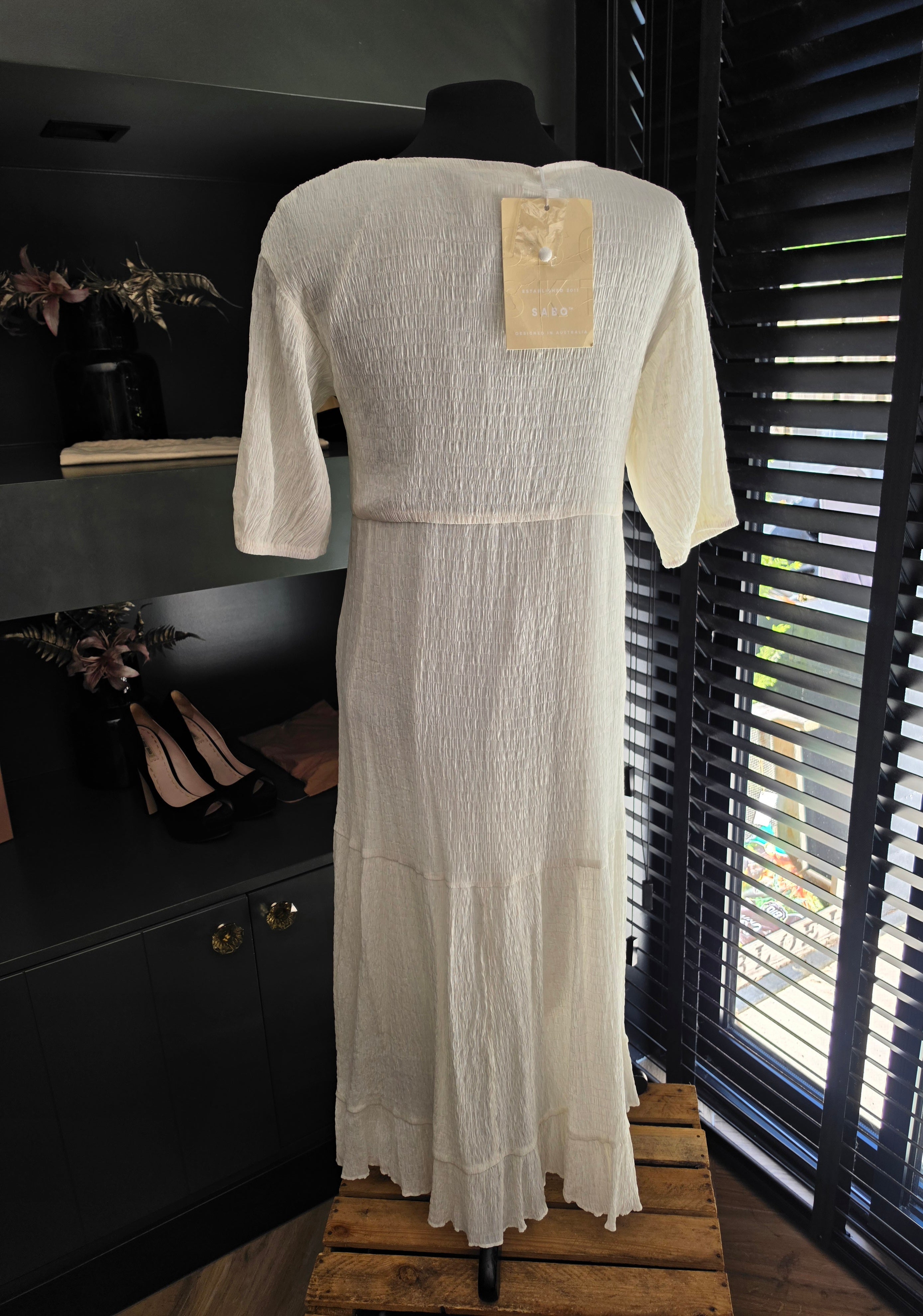 Sabo midi jurk Vittoria wit S 36 tweedehands designer dames