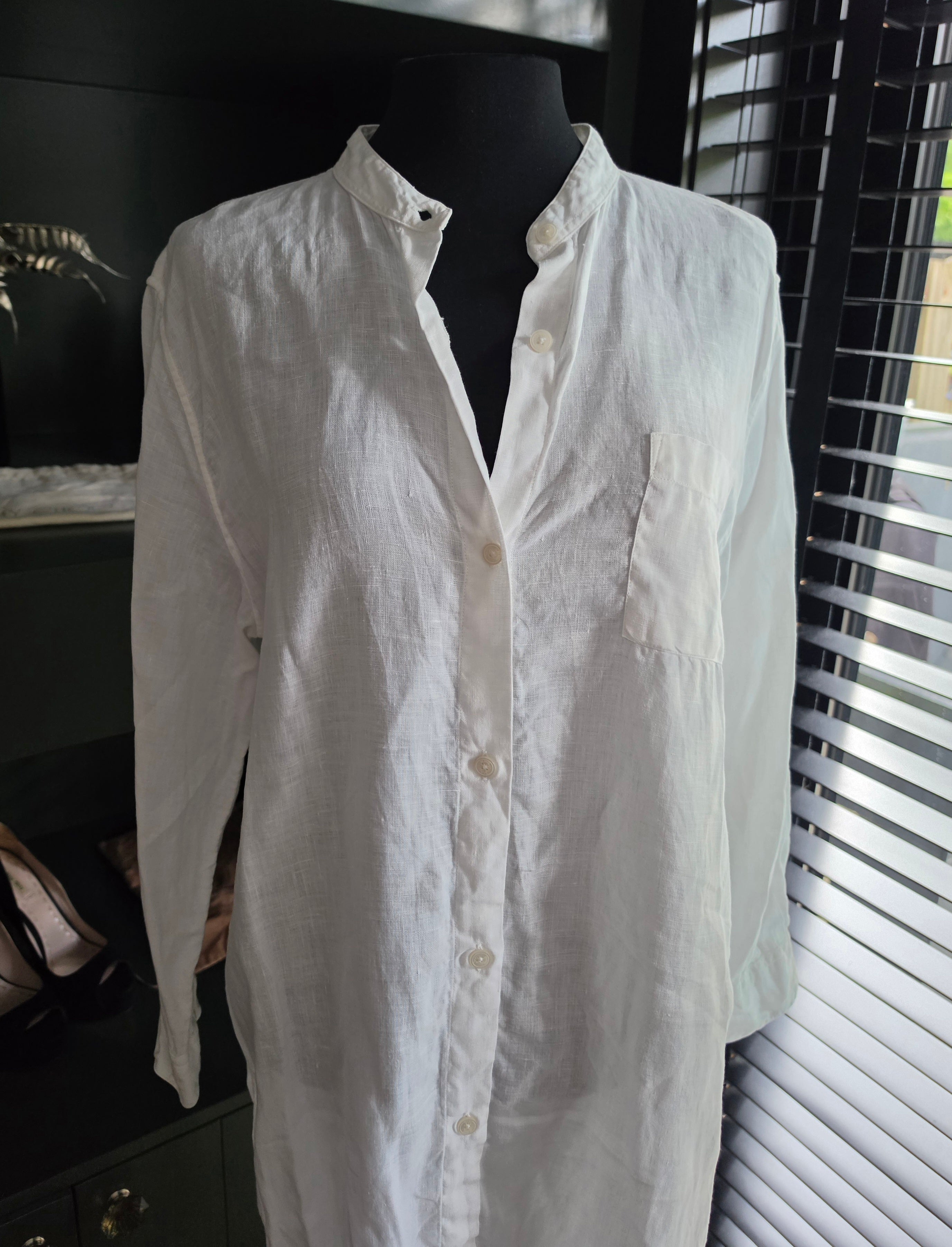 Mrs Mood Portugal linnen midi jurk L 40 tweedehands dames