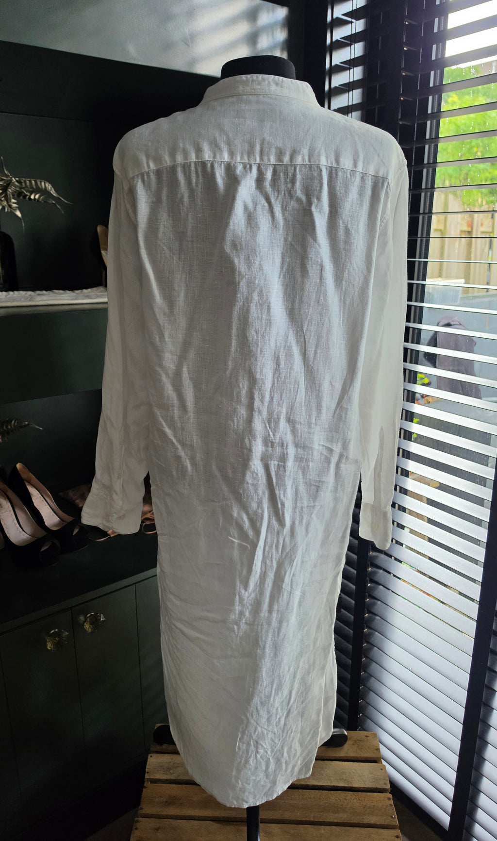 Mrs Mood Portugal linnen midi jurk L 40 tweedehands dames