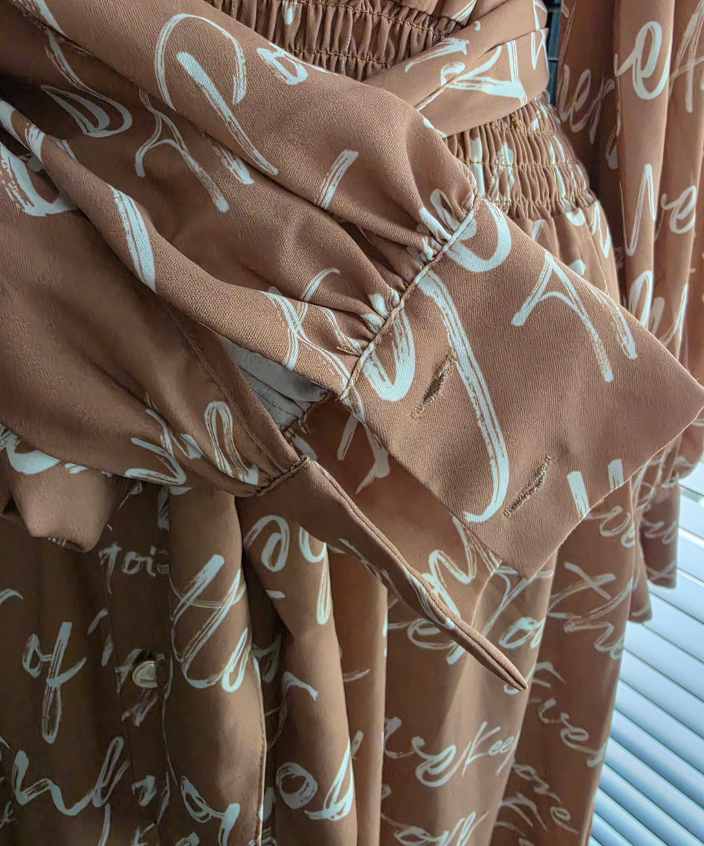 Josh V midi jurk Gianne S 36 indian tan bruin tweedehands dames designer