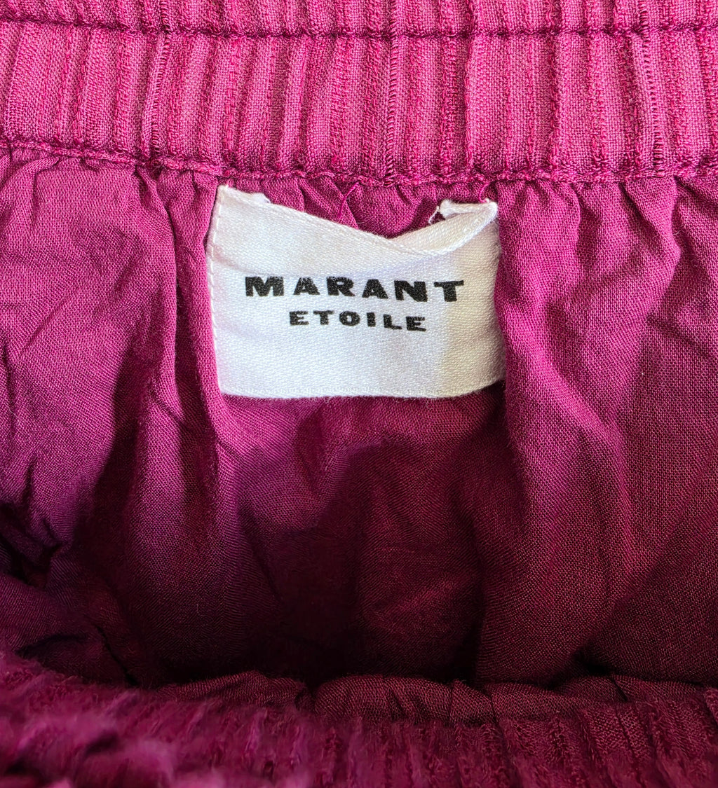 Isabel Marant Etoile rok Lioline roze 38 M katoen linnen tweedehands designer dames