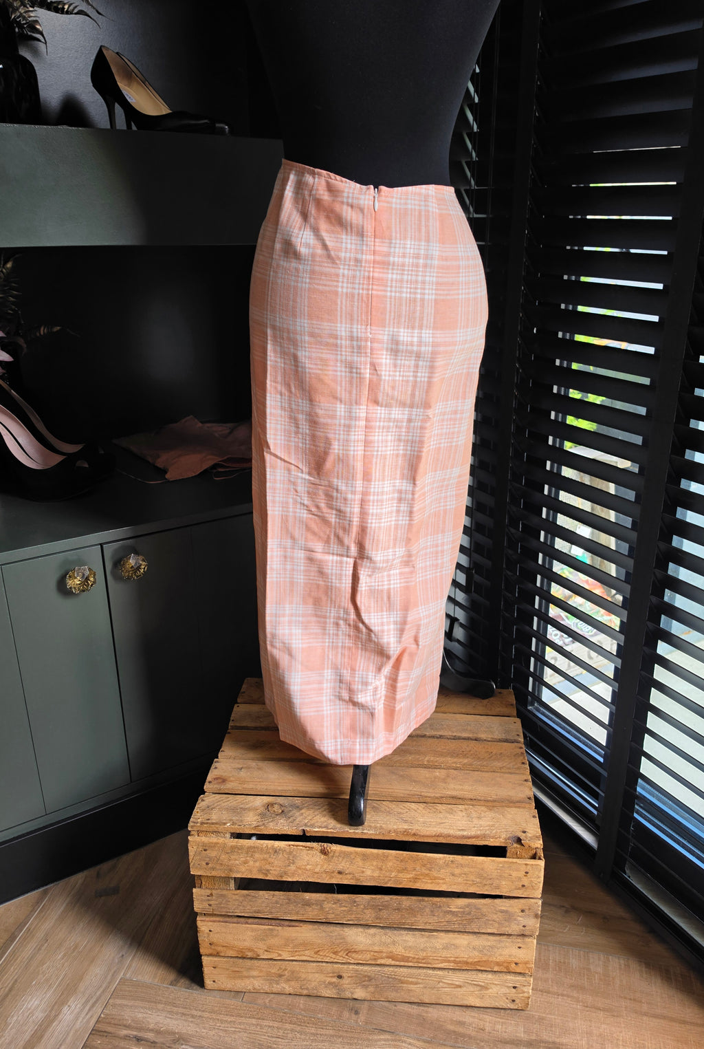 March23 knoop midi rok split xs 34 linnen tweedehands dames